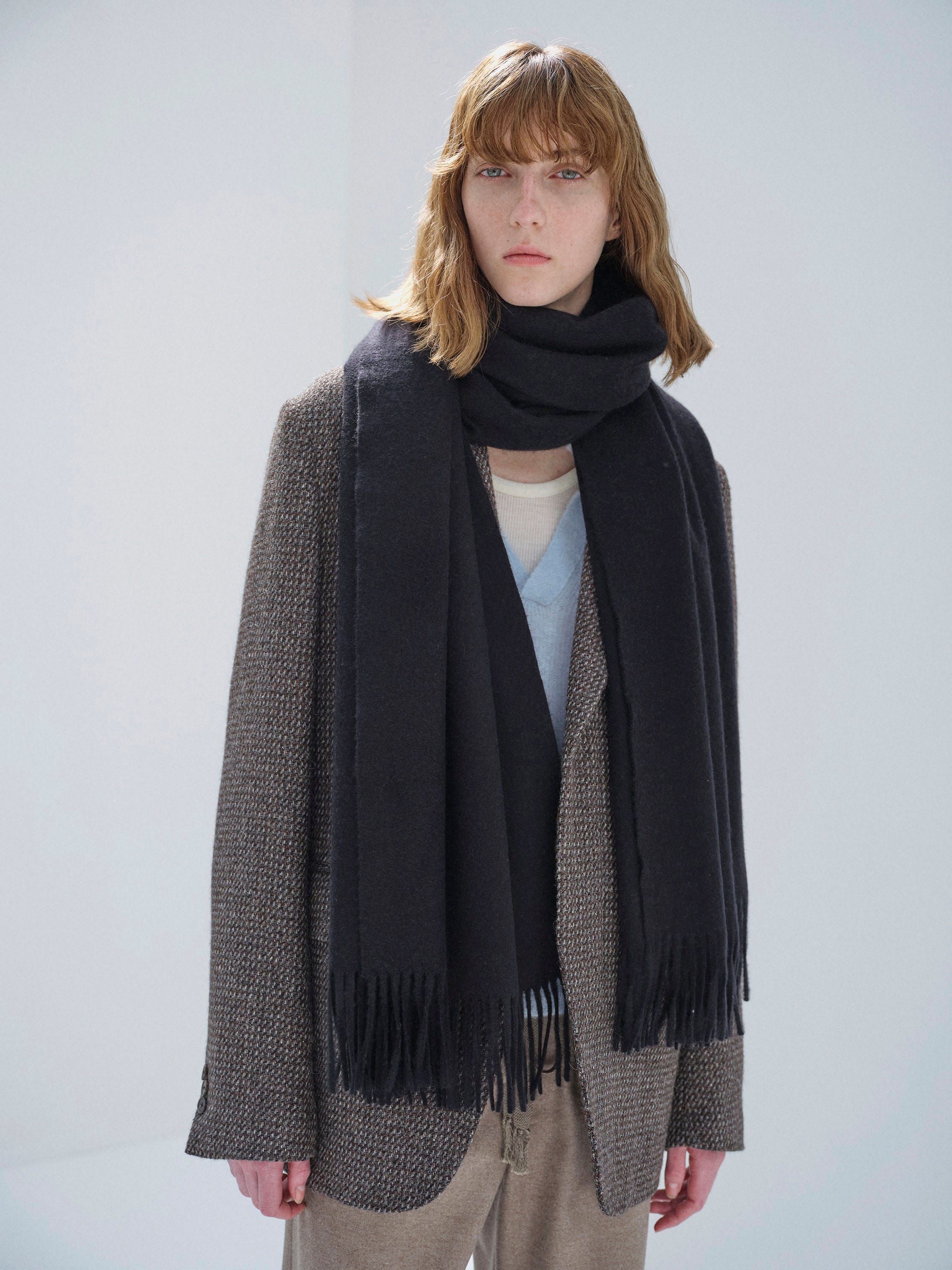 BABY CASHMERE WIDE STOLE 詳細画像 TOP BLACK 2