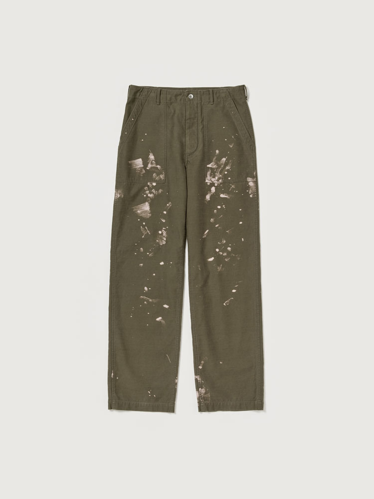 WASHED BAGGY SATIN BLEACHED BAKER PANTS