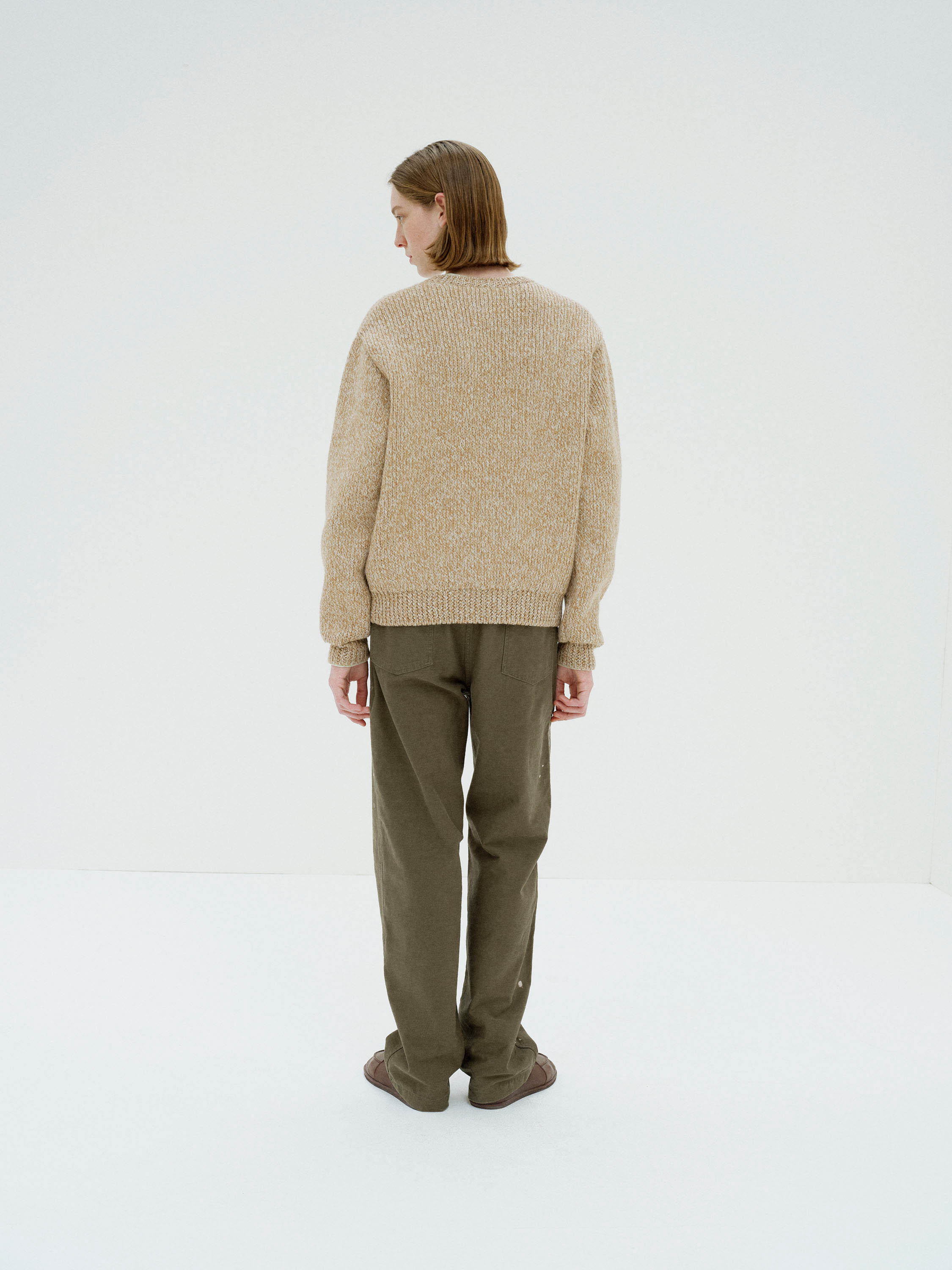 WASHED BAGGY SATIN BLEACHED BAKER PANTS 詳細画像 KHAKI BROWN 4