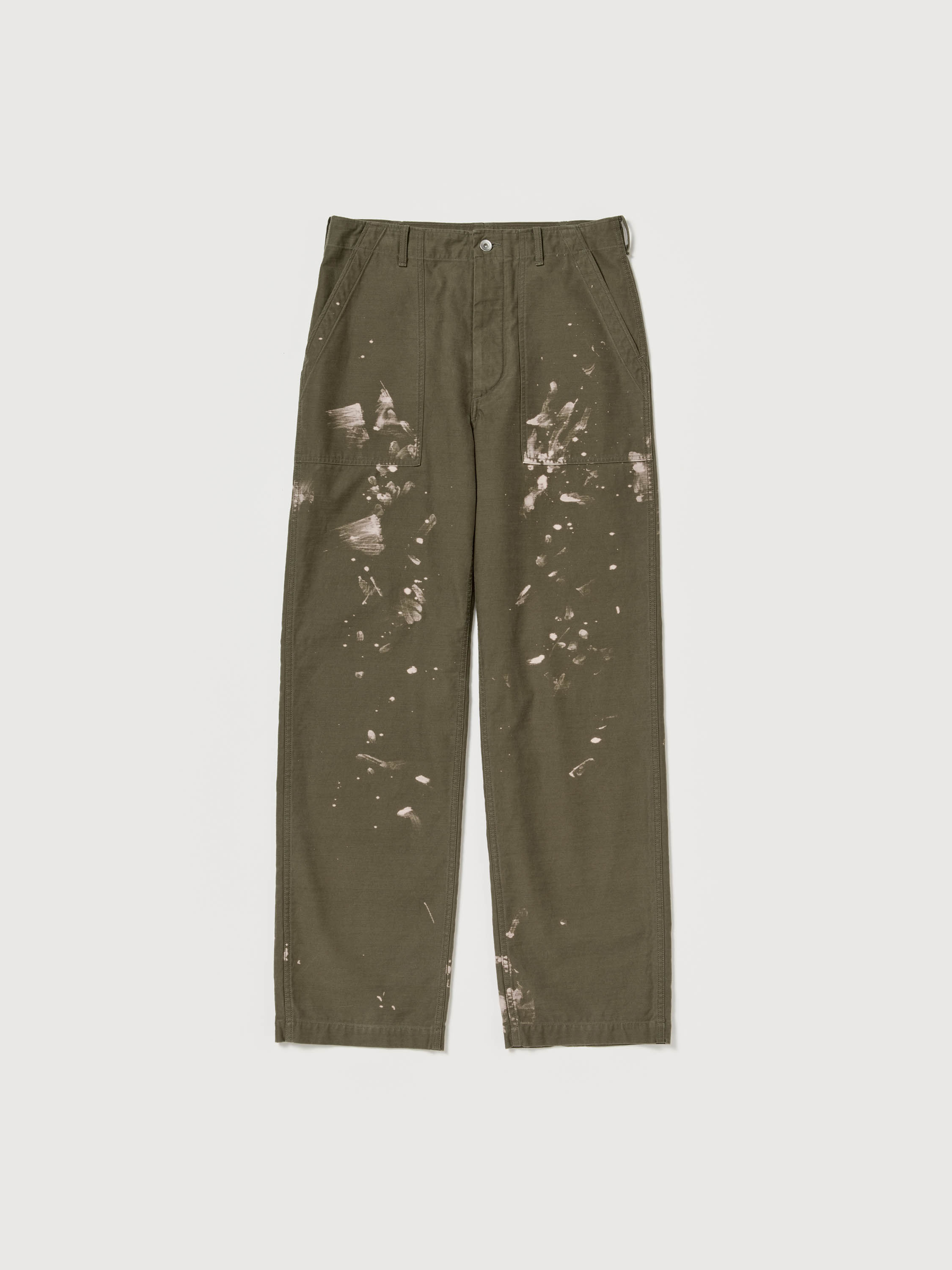 WASHED BAGGY SATIN BLEACHED BAKER PANTS 詳細画像 KHAKI BROWN 5