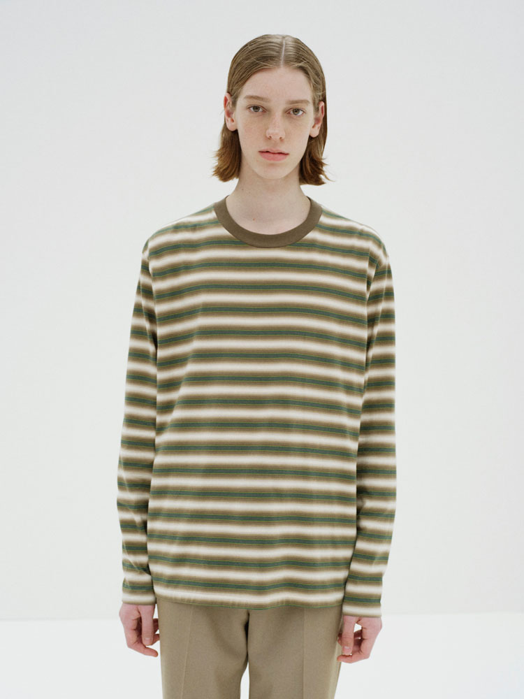 GRADIENT STRIPE JERSEY L/S TEE