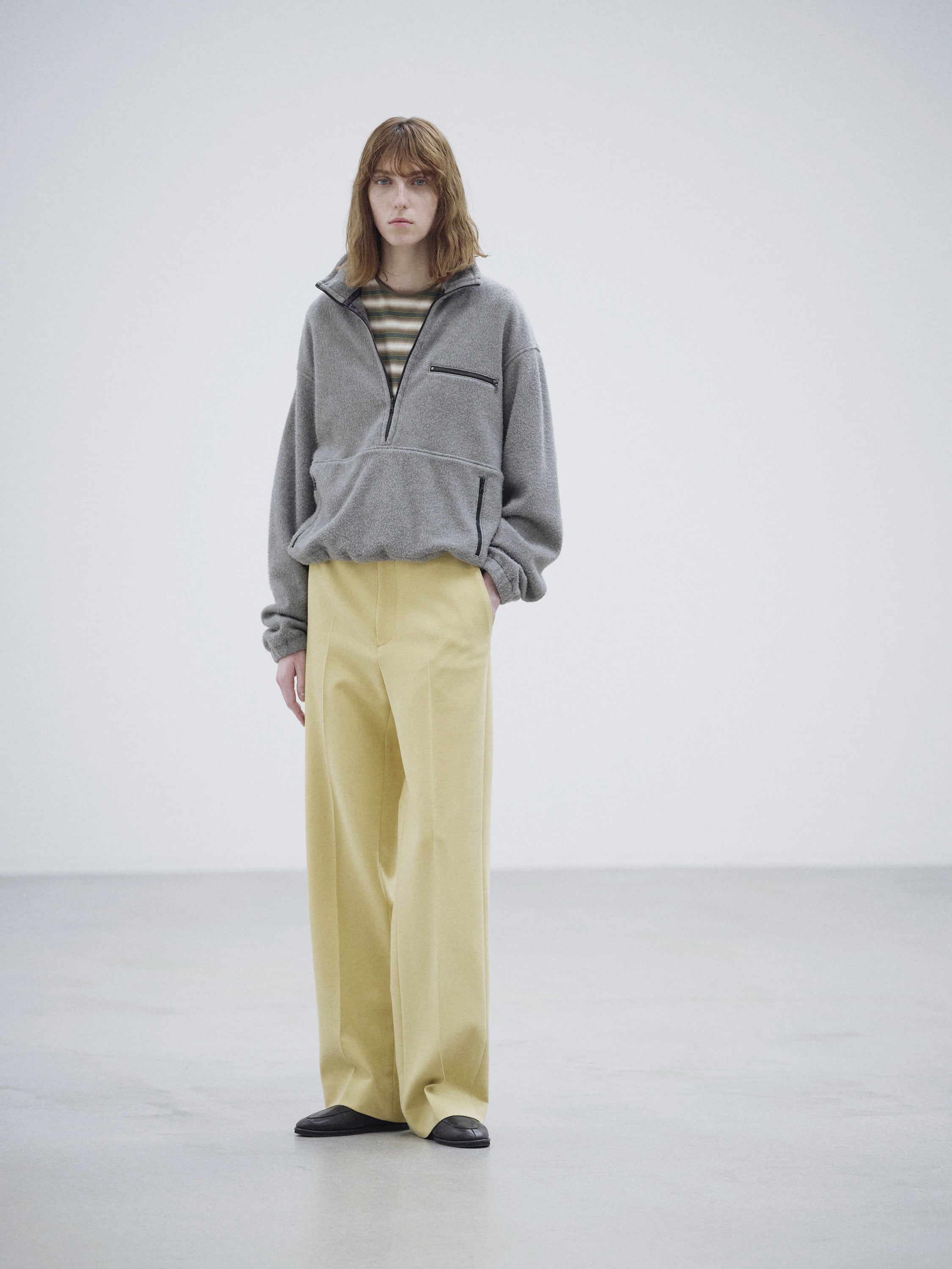 TENSE WOOL DOUBLE CLOTH SLACKS 詳細画像 DUSTY LIME 1