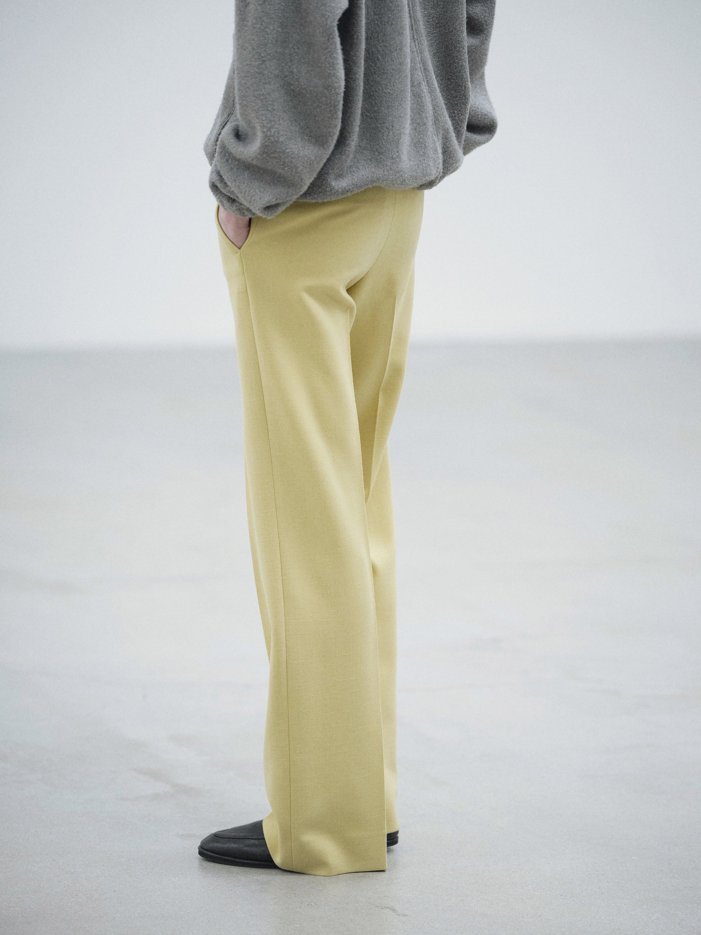TENSE WOOL DOUBLE CLOTH SLACKS 詳細画像 DUSTY LIME 3