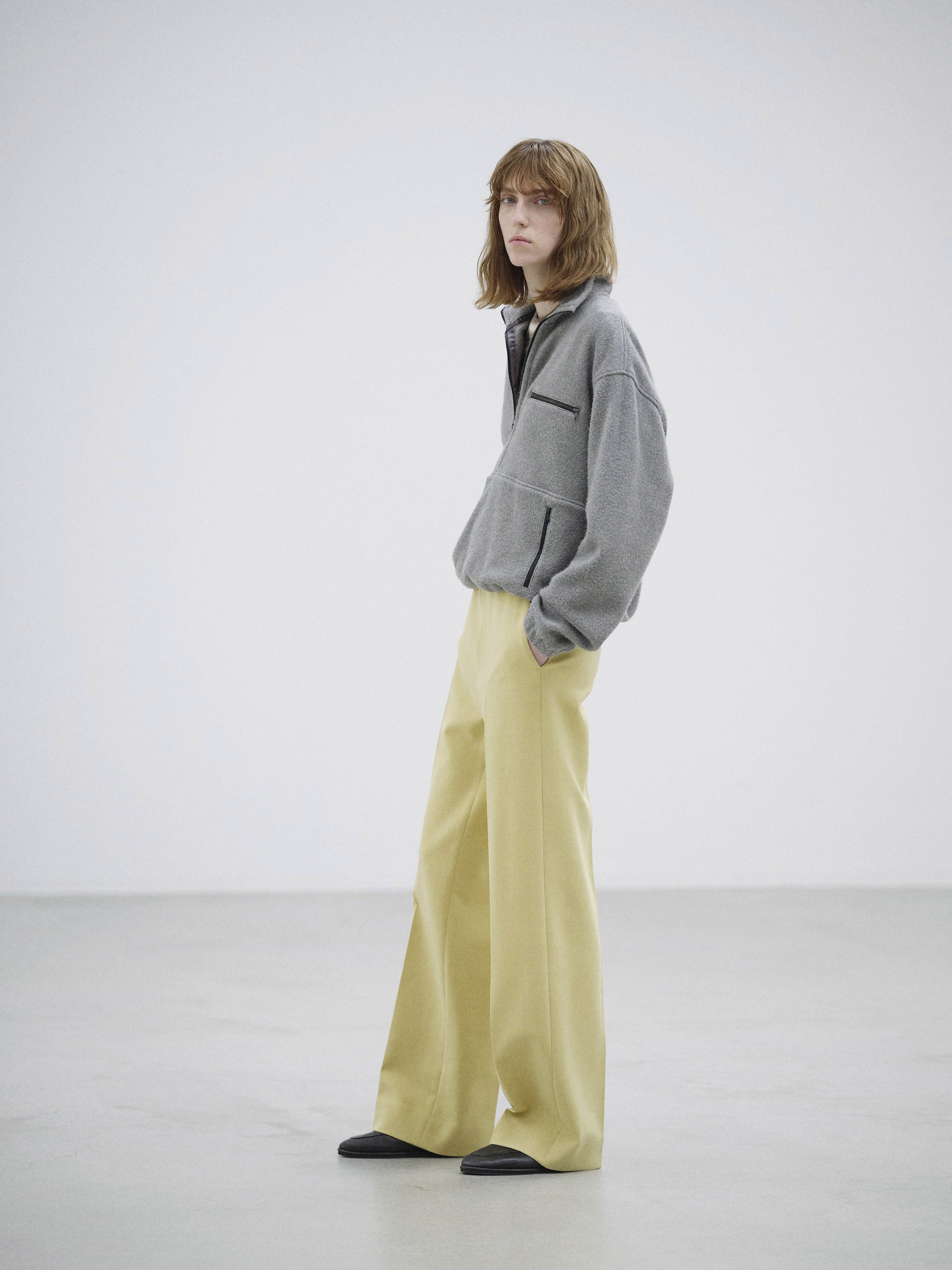 TENSE WOOL DOUBLE CLOTH SLACKS 詳細画像 DUSTY LIME 4