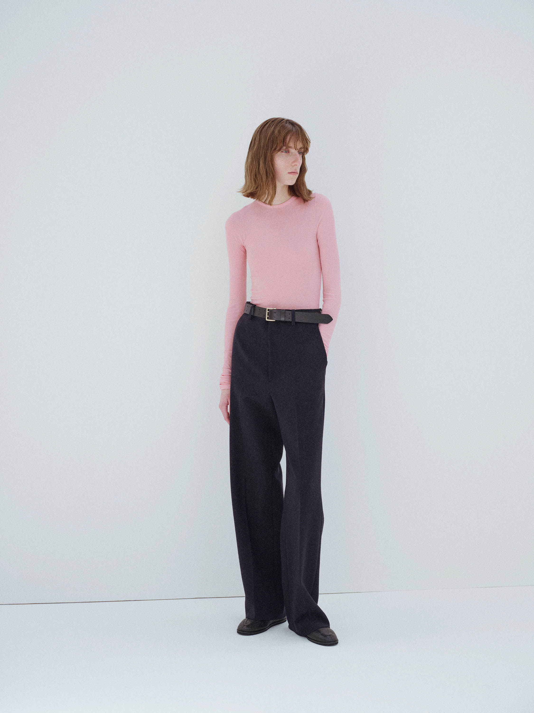 WOOL SILK SOFT RIB L/S TEE 詳細画像 PINK 2