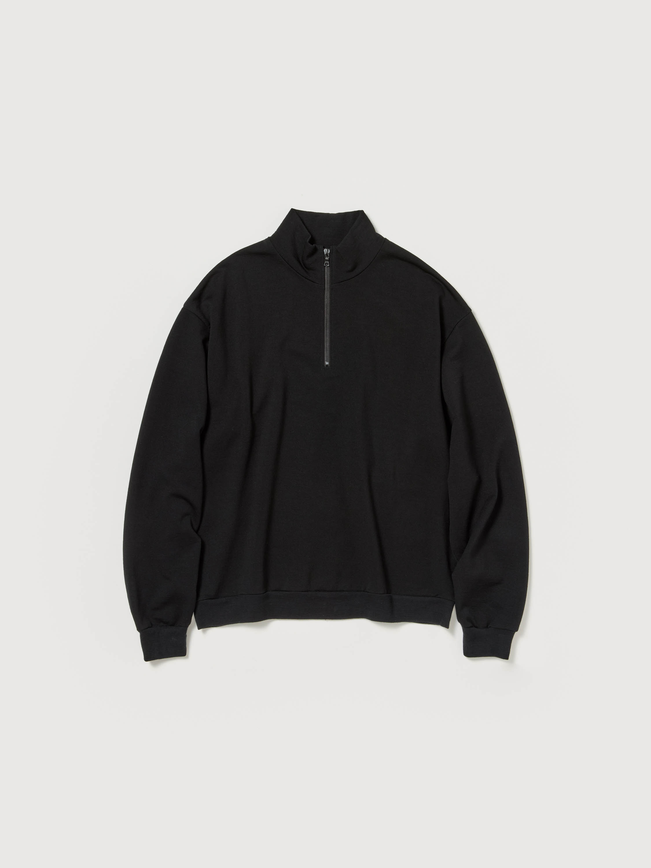 LIGHT WOOL SWEAT HALF ZIP P/O 詳細画像 BLACK 1