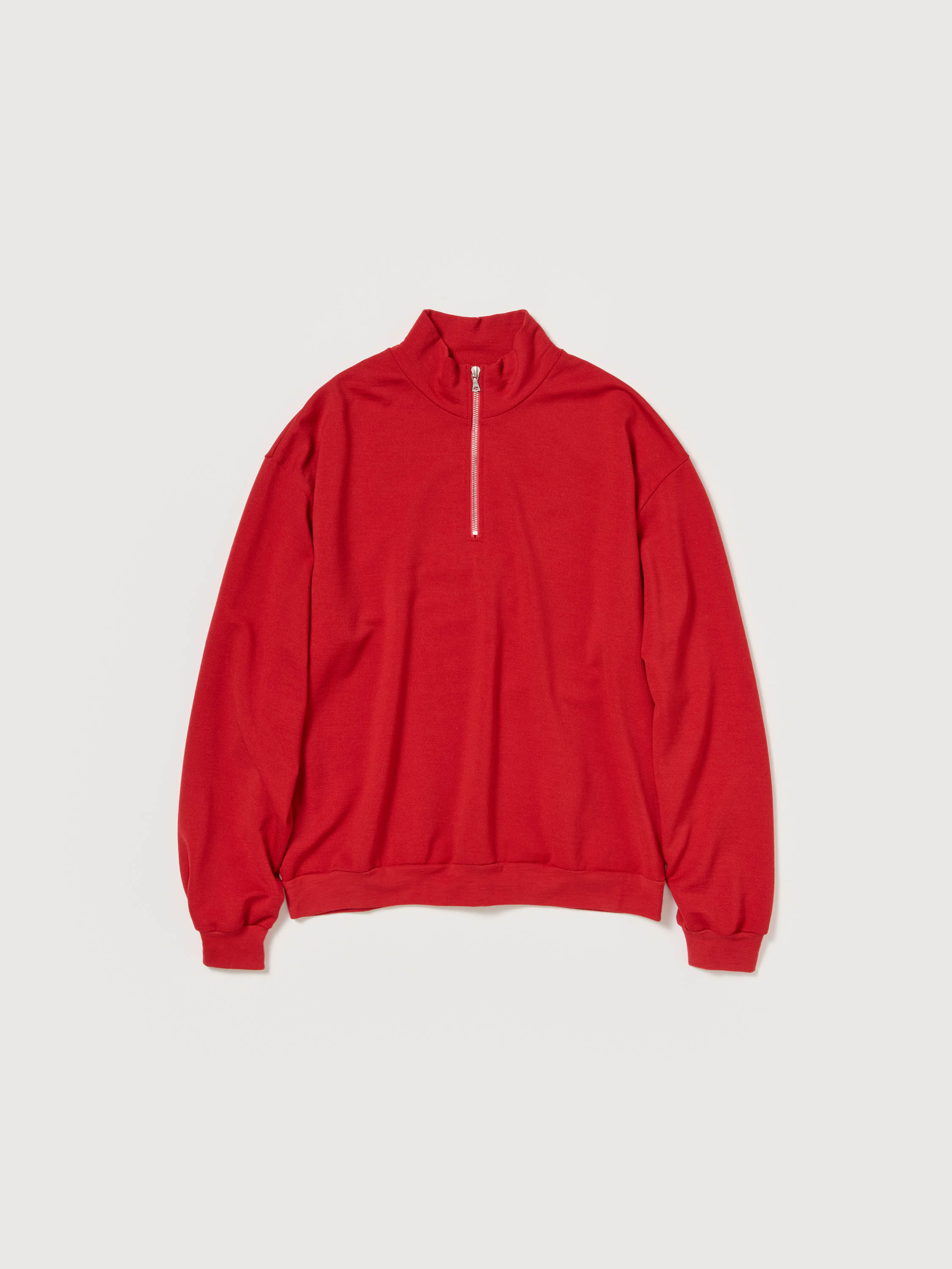 LIGHT WOOL SWEAT HALF ZIP P/O 詳細画像 RED 4