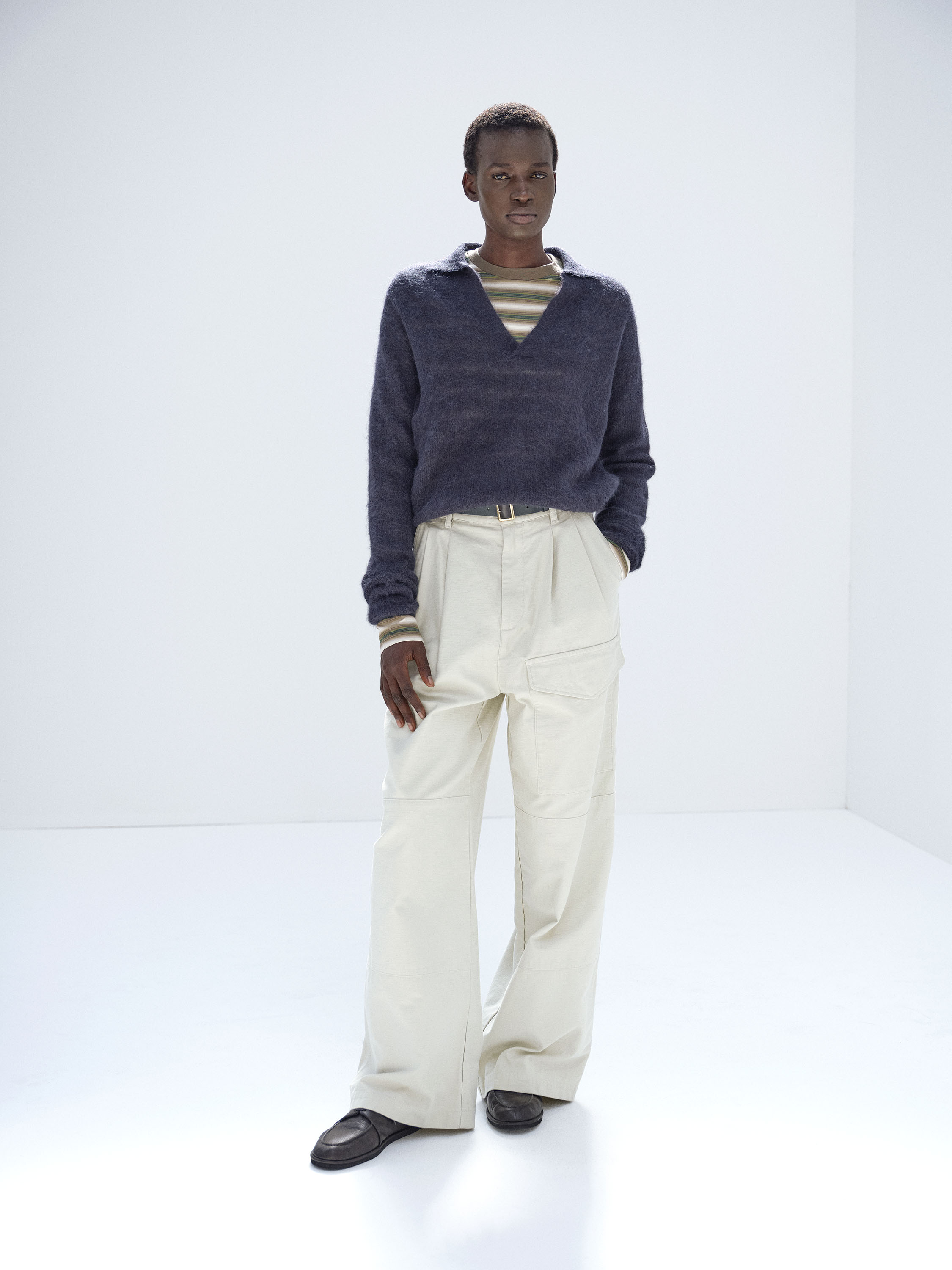 WASHED BAGGY SATIN CARGO PANTS 詳細画像 DUSTY IVORY 1