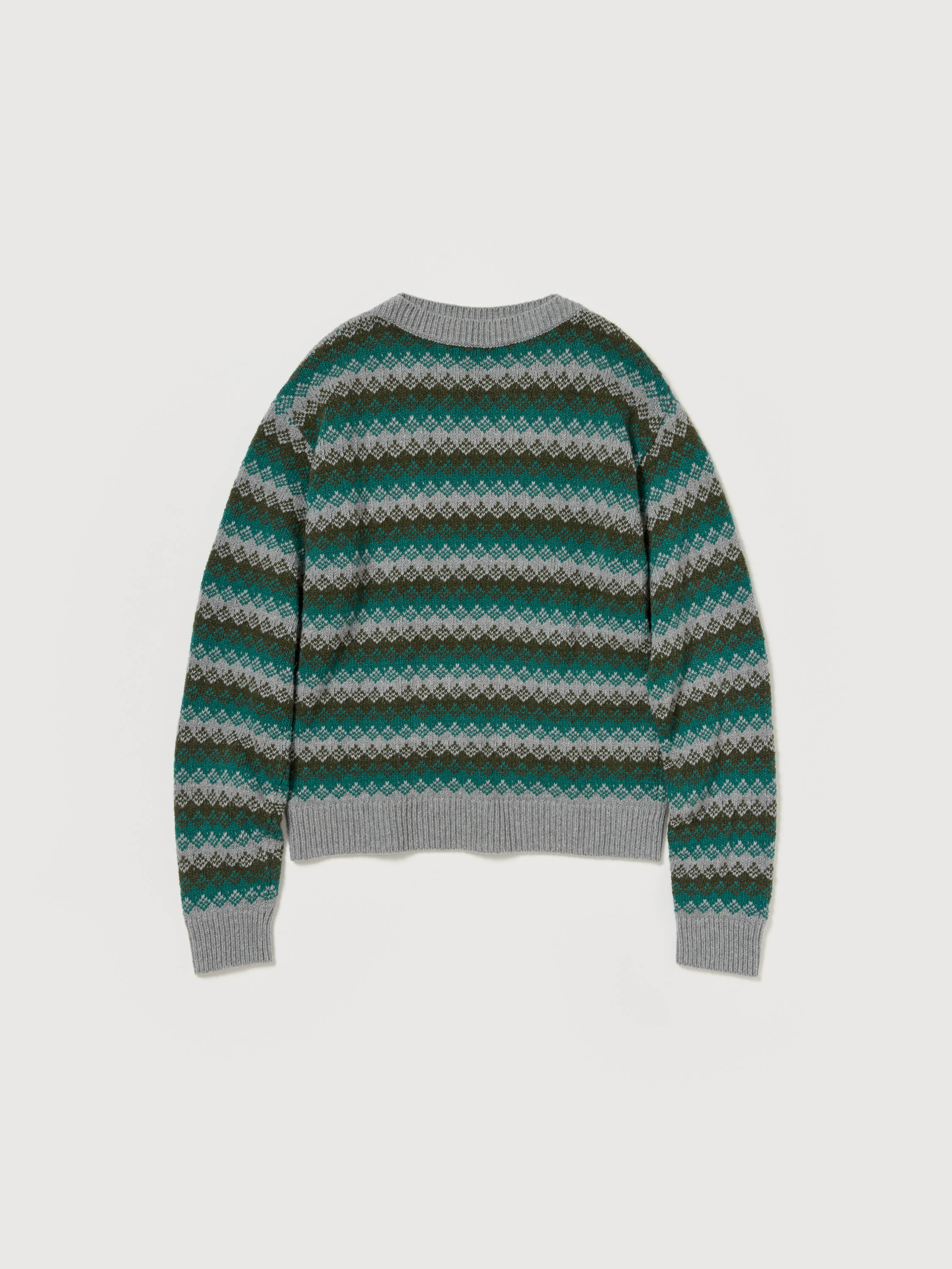 CASHMERE JACQUARD KNIT P/O 詳細画像 GRAY GREEN 1