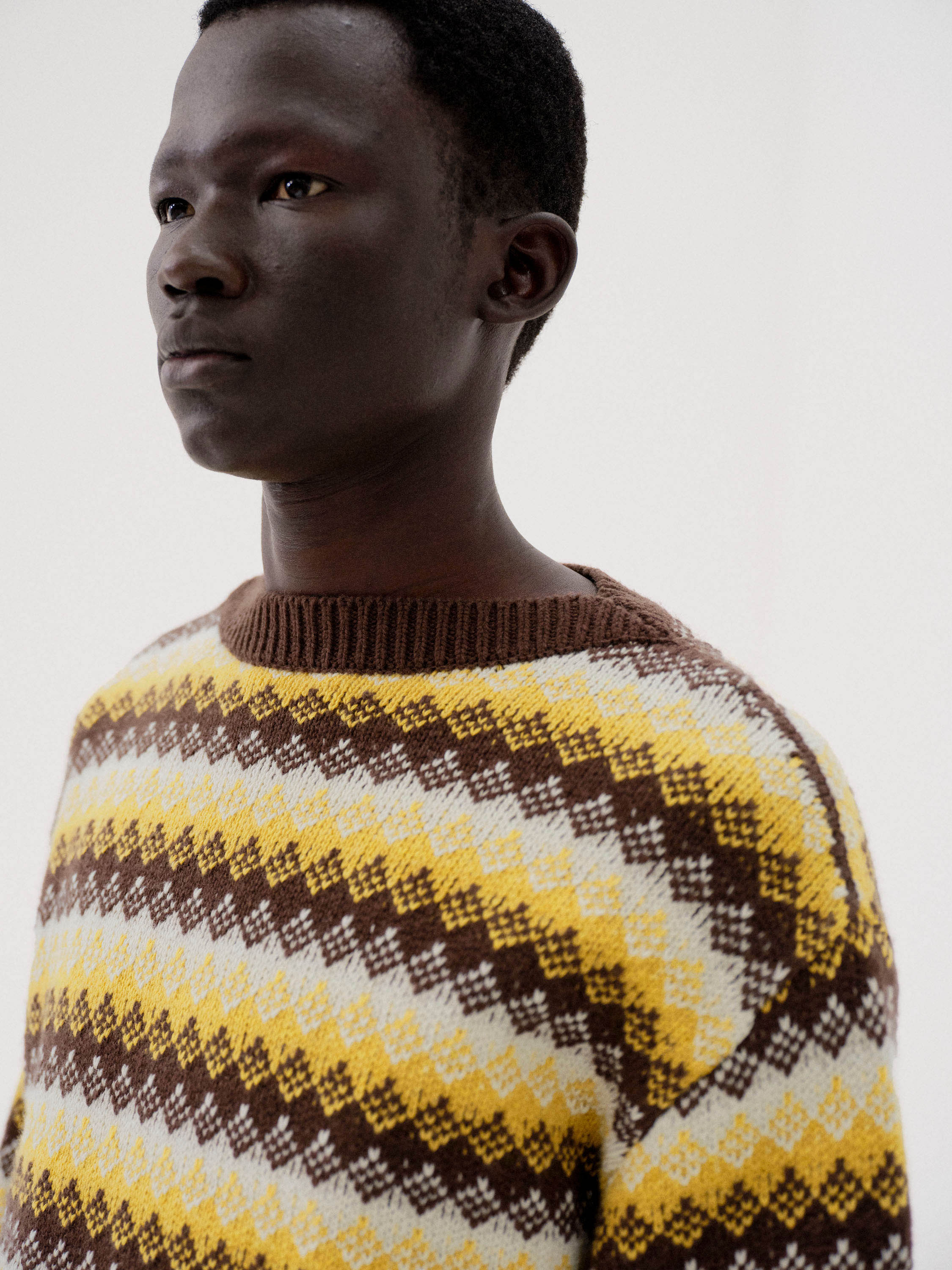 CASHMERE JACQUARD KNIT P/O 詳細画像 BURGUNDY YELLOW 3