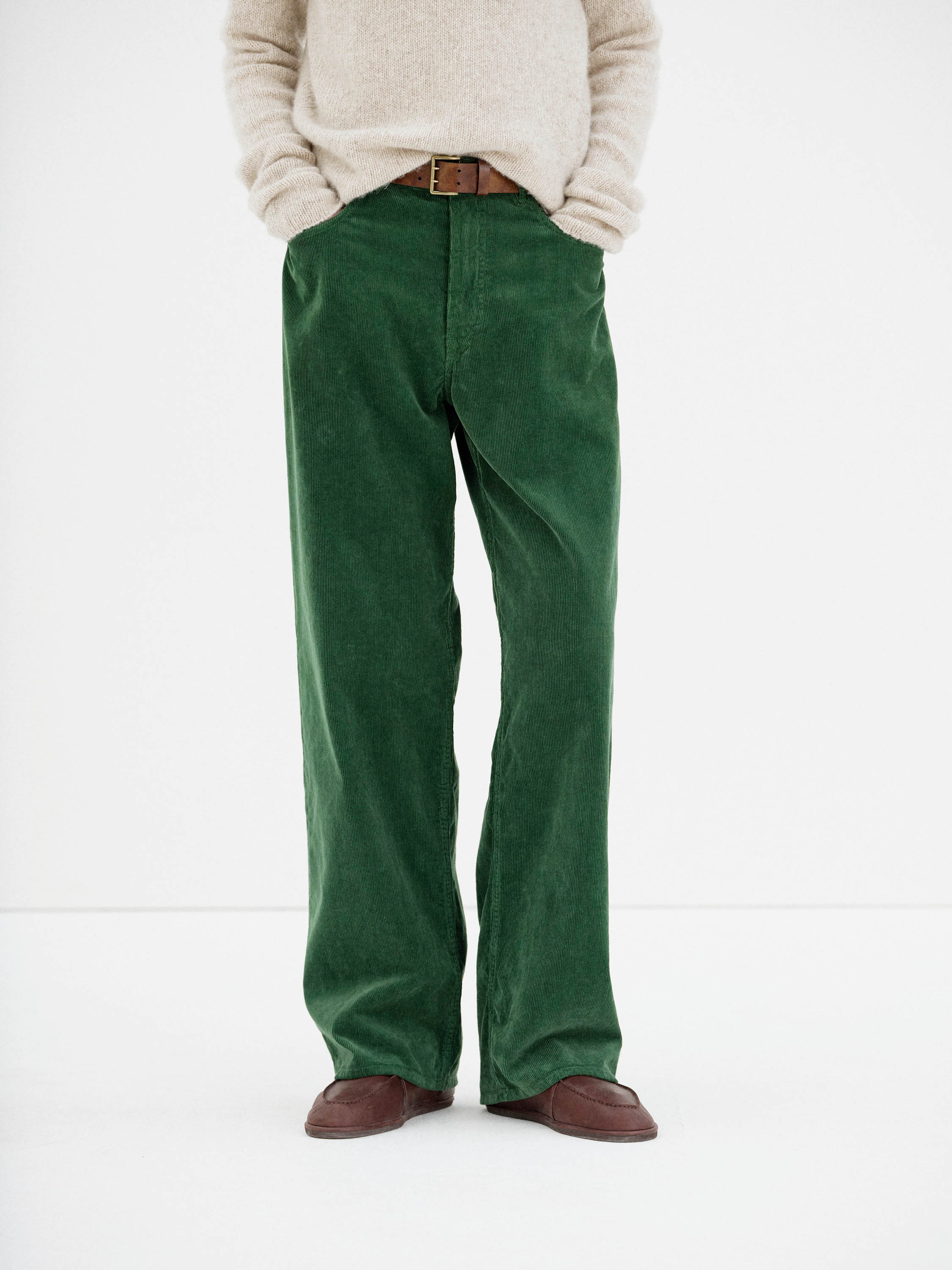 PIGMENT DYED FINX CORDUROY WIDE 5P PANTS 詳細画像 FOREST GREEN 2