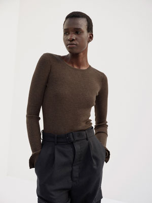 SUPER FINE WOOL HIGH GAUGE RIB KNIT P/O