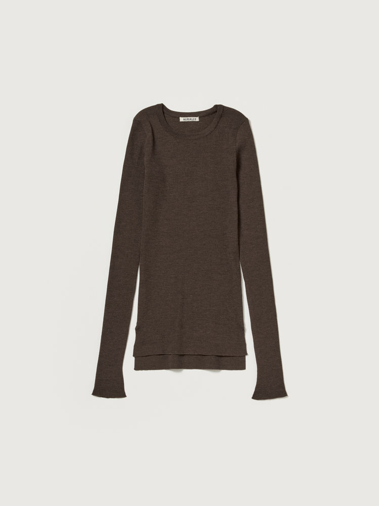 SUPER FINE WOOL HIGH GAUGE RIB KNIT P/O
