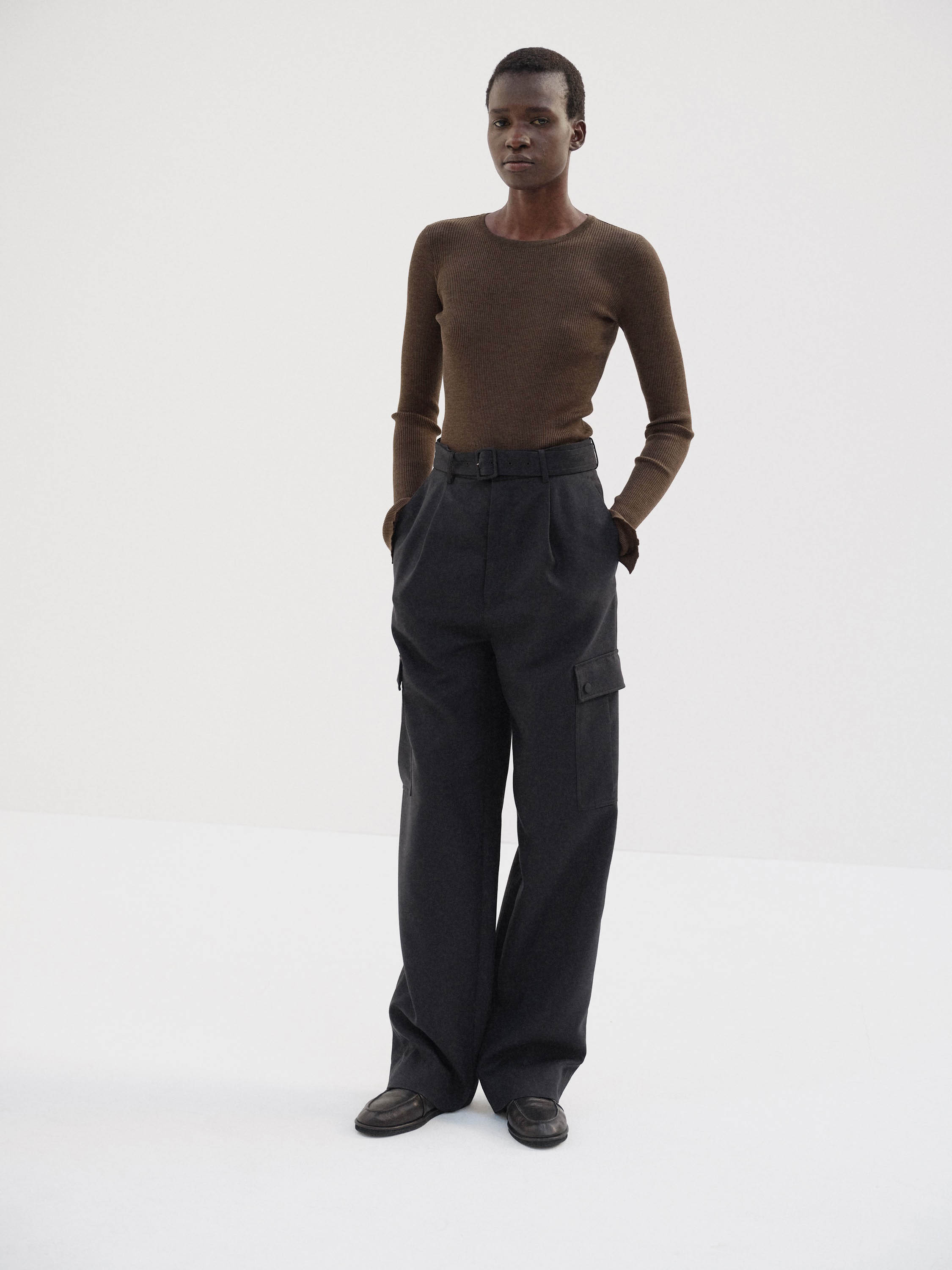 SUPER FINE WOOL HIGH GAUGE RIB KNIT P/O 詳細画像 TOP BROWN 2