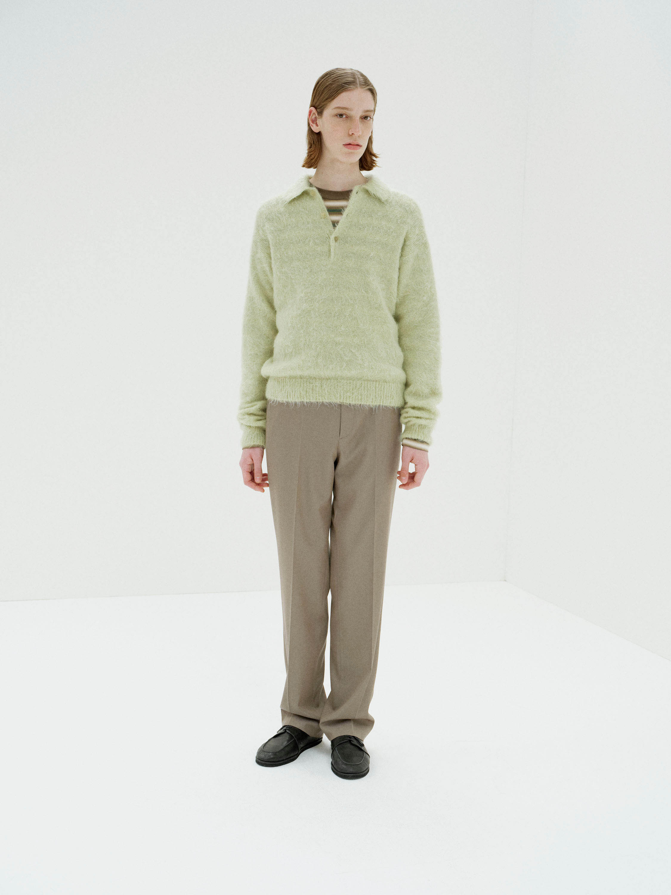 LIGHT WOOL MAX GABARDINE SLACKS 詳細画像 KHAKI CHAMBRAY 2