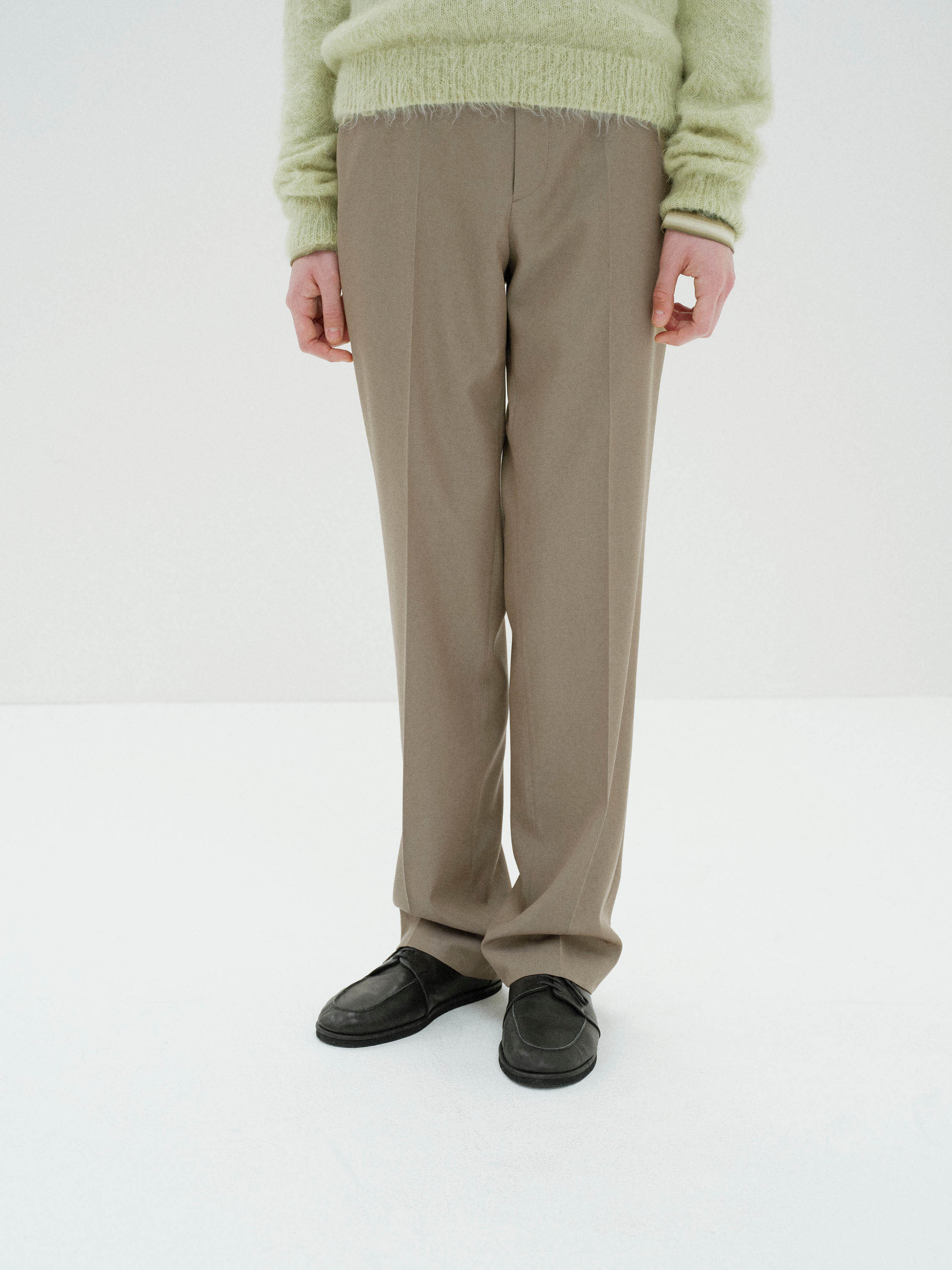 LIGHT WOOL MAX GABARDINE SLACKS 詳細画像 KHAKI CHAMBRAY 4