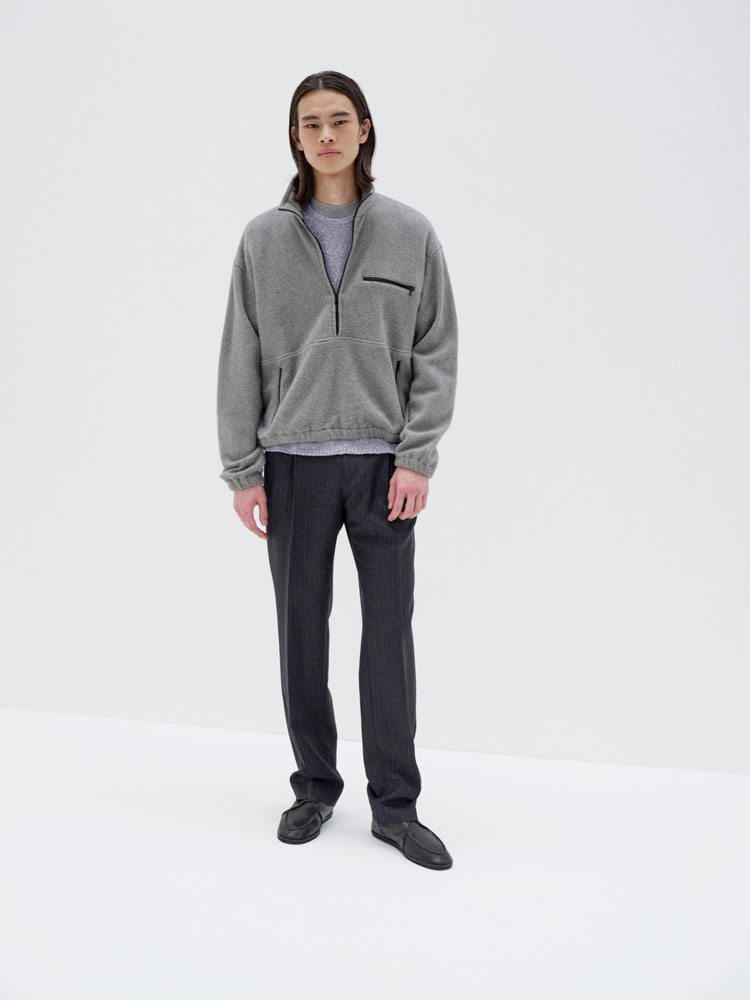 PURE SILK COMFORT FLEECE HALF ZIP P/O - AURALEE Official Website