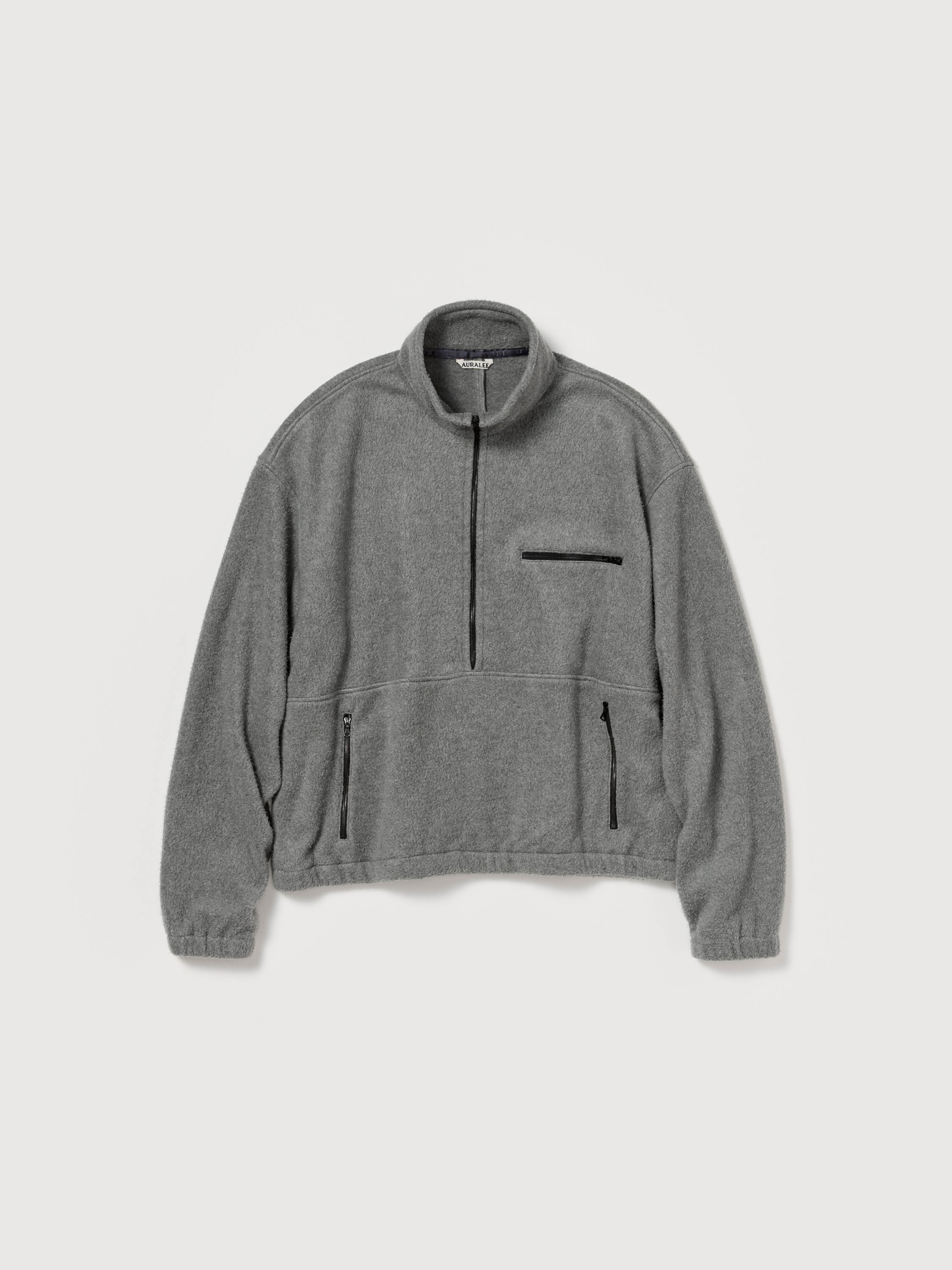 PURE SILK COMFORT FLEECE HALF ZIP P/O 詳細画像 TOP GRAY 5