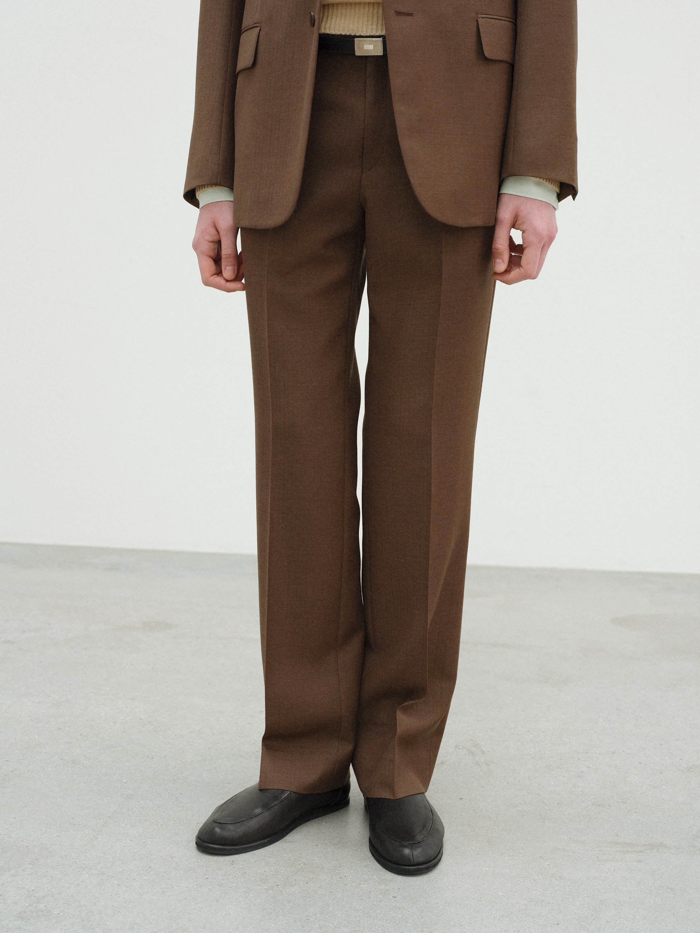 BLUEFACED WOOL NARROW SLACKS 詳細画像 BROWN RED STRIPE 1