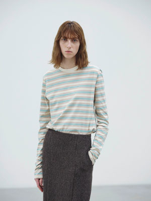 GRADIENT STRIPE JERSEY L/S TEE