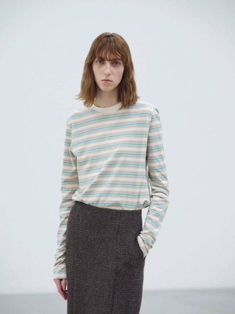GRADIENT STRIPE JERSEY L/S TEE