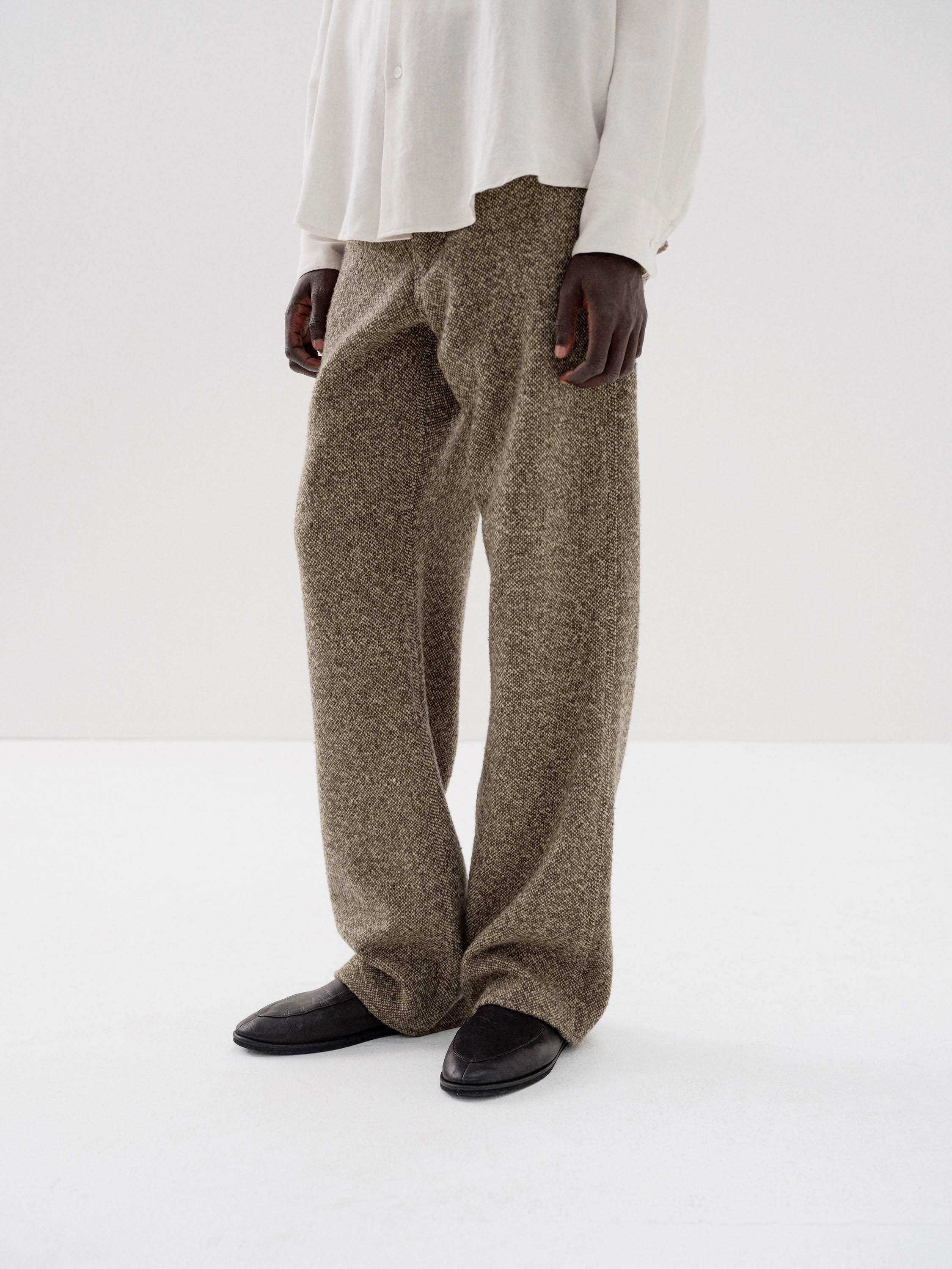 【新品】22AW AURALEE HOMESPUN TWEED SLACKS 3 Auralee - Homespun Straight-Leg Wool-Blend Tweed Trousers