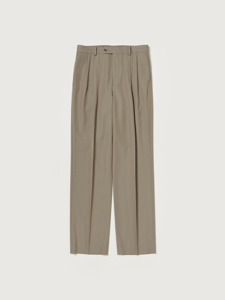 パンツ LIGHT WOOL MAX GABARDINE TWO-TUCK SLACKS Light Wool Max Gabardine Two-Tuck Slacks