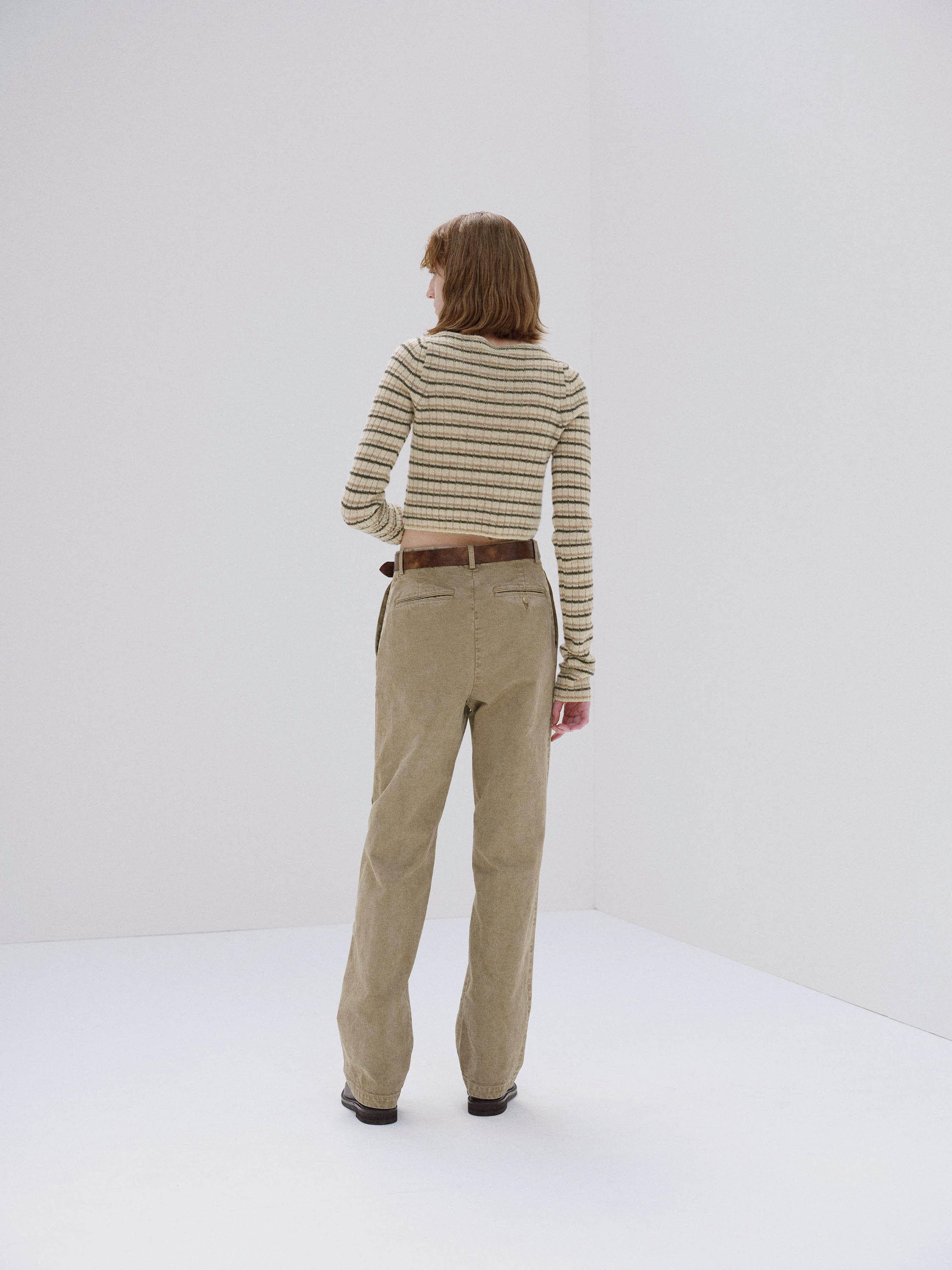 SHETLAND WOOL CASHMERE RIB KNIT BOAT-NECK P/O 詳細画像 BEIGE STRIPE 4