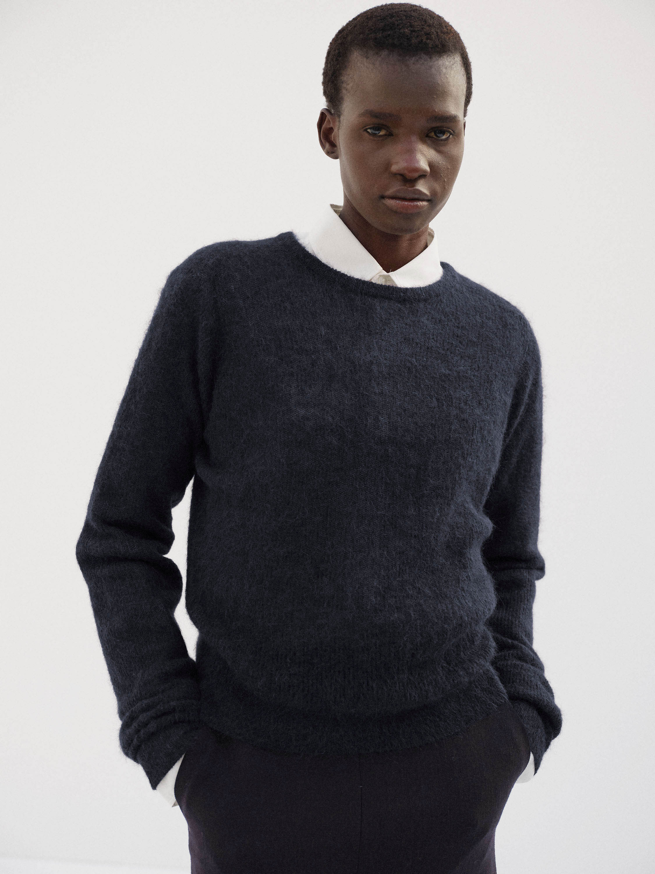 BABY SURI ALPACA SHEER KNIT P/O 詳細画像 NAVY 1