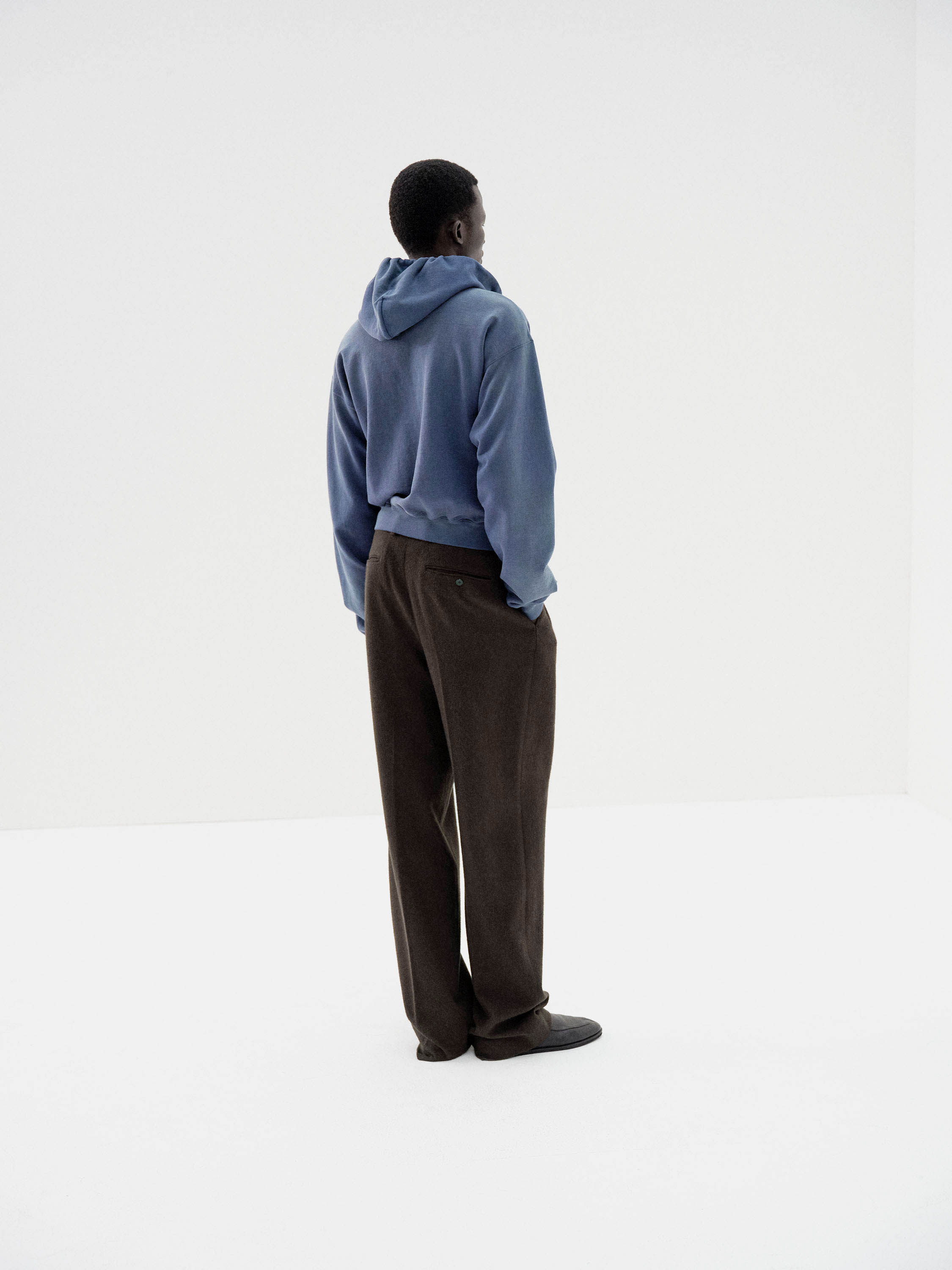 BABY CAMEL FLANNEL TWO-TUCK SLACKS 詳細画像 DARK BROWN 3