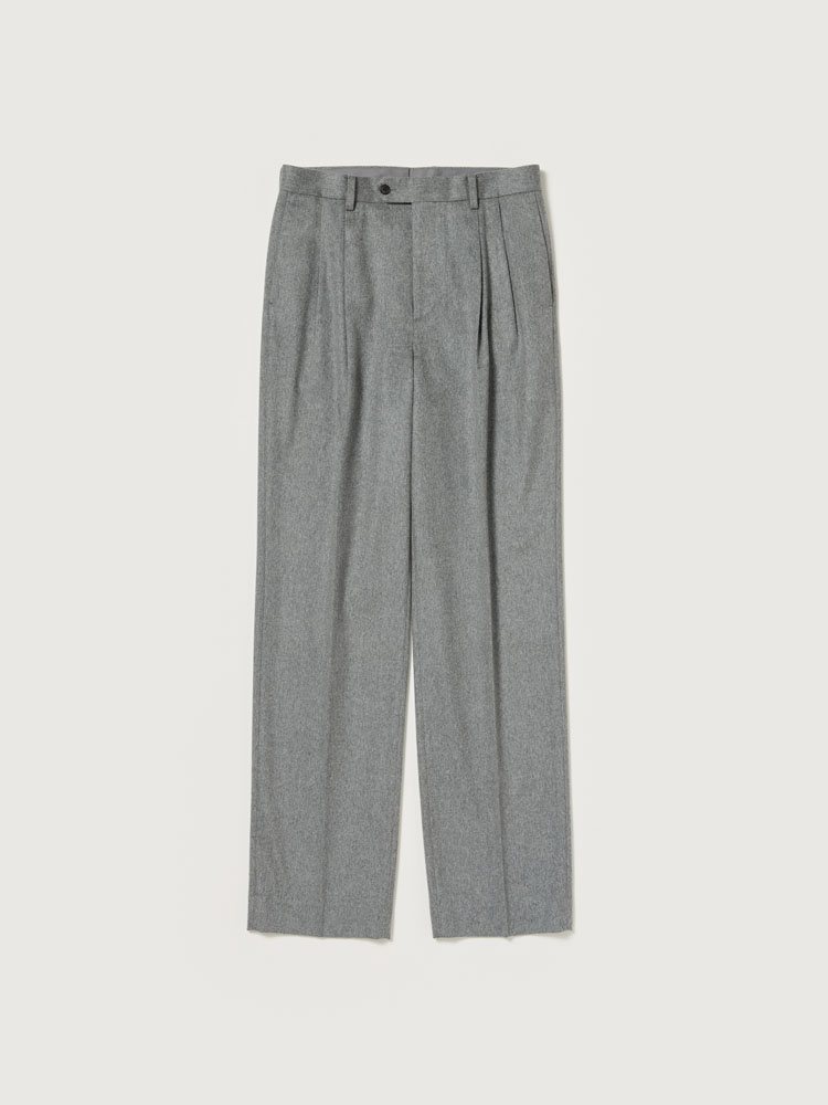 CASHMERE MOLESKIN TWO-TUCK SLACKS