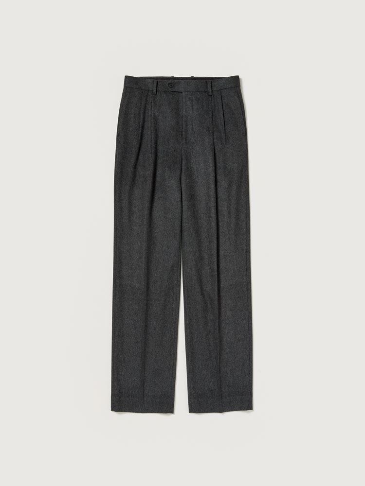 パンツ AURALEE WOOL SILK SHARK SKIN SLACKS CASHMERE MOLESKIN TWO-TUCK SLACKS - AURALEE Official Website