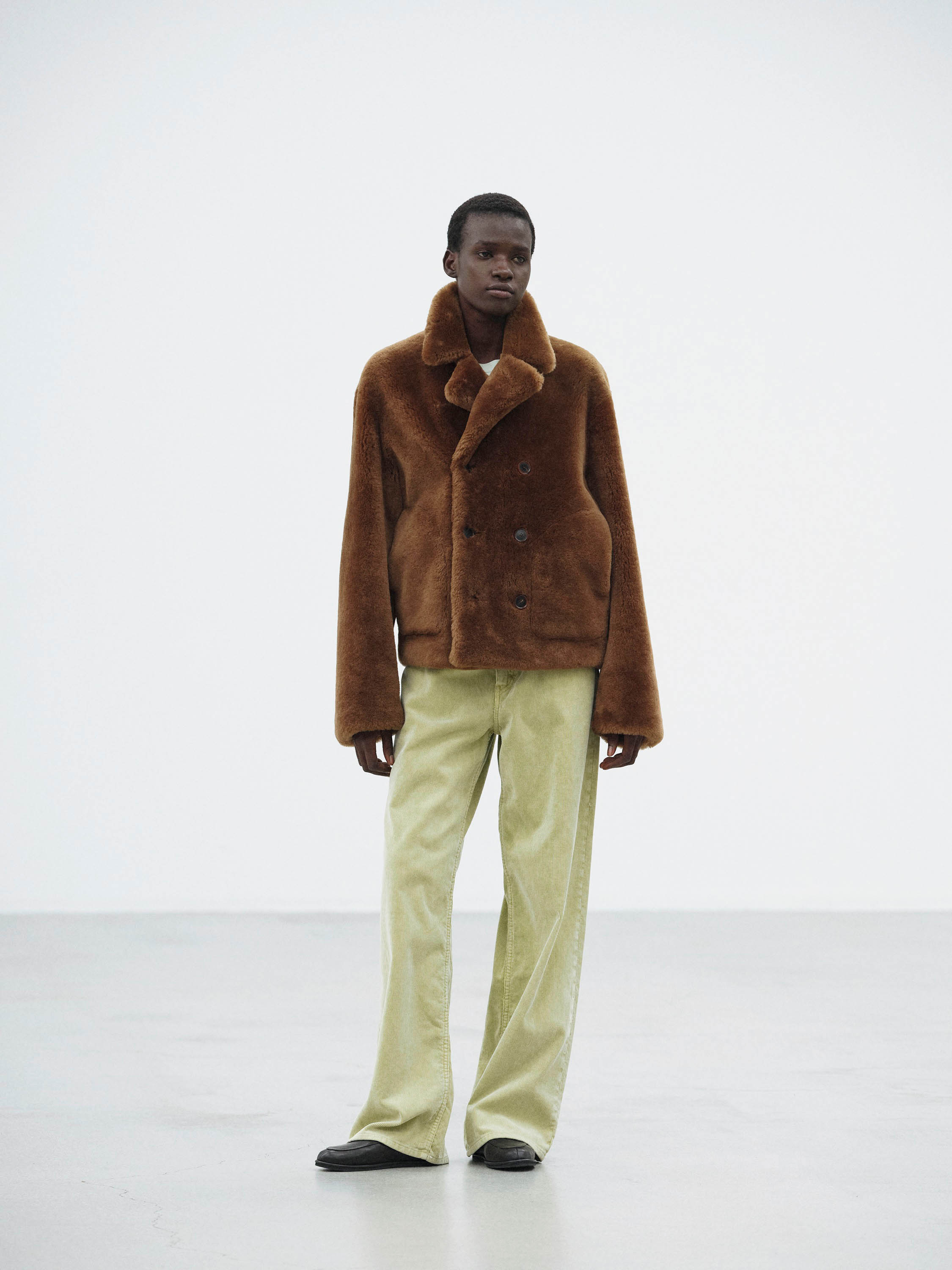 PIGMENT DYED FINX CORDUROY WIDE 5P PANTS 詳細画像 DUSTY LIME 1