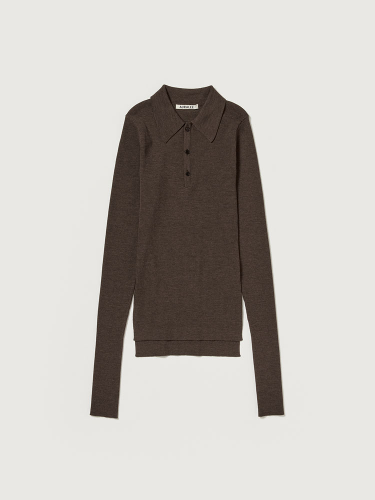 トップス 24AW SUPER FINE WOOL HIGH GAUGE RIB KNIT SUPER FINE WOOL HIGH GAUGE RIB KNIT POLO - AURALEE Official