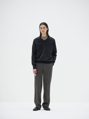 ALPACA WOOL SILK TWEED SLACKS