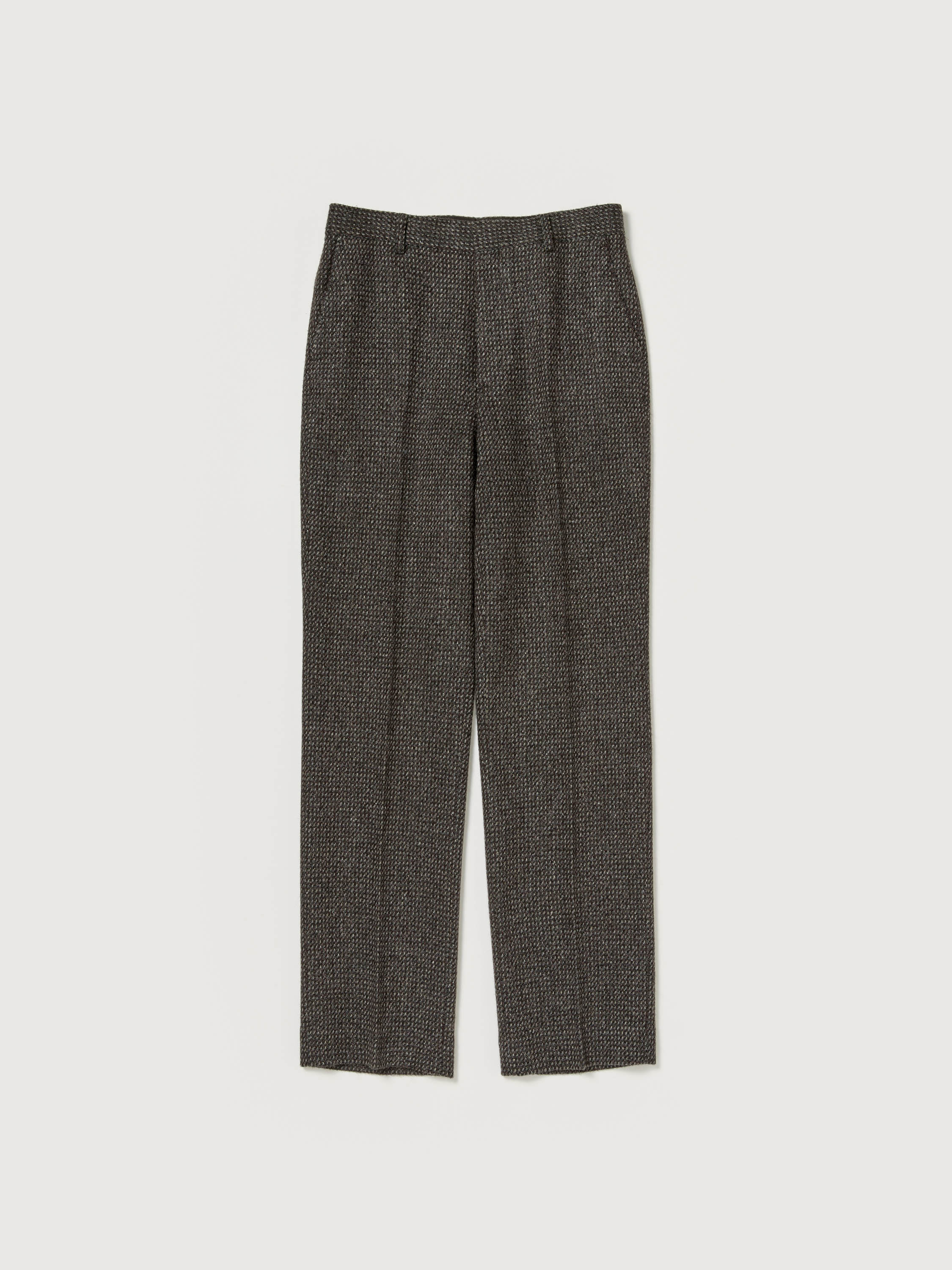 ALPACA WOOL SILK TWEED SLACKS 詳細画像 GRAY BROWN HAIRLINE 5