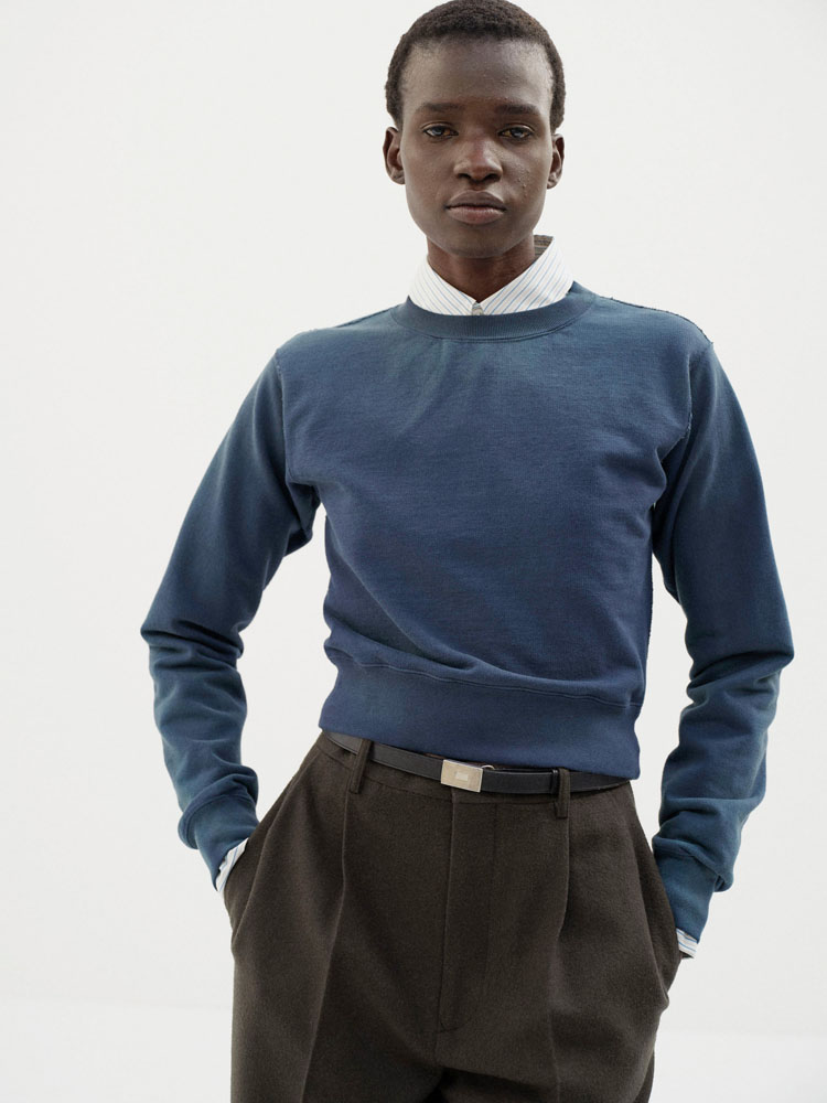 トップス PRODUCT DYED PIMA LIGHT SWEAT Navy 4 PRODUCT DYED PIMA LIGHT SWEAT P/O - AURALEE Official Website