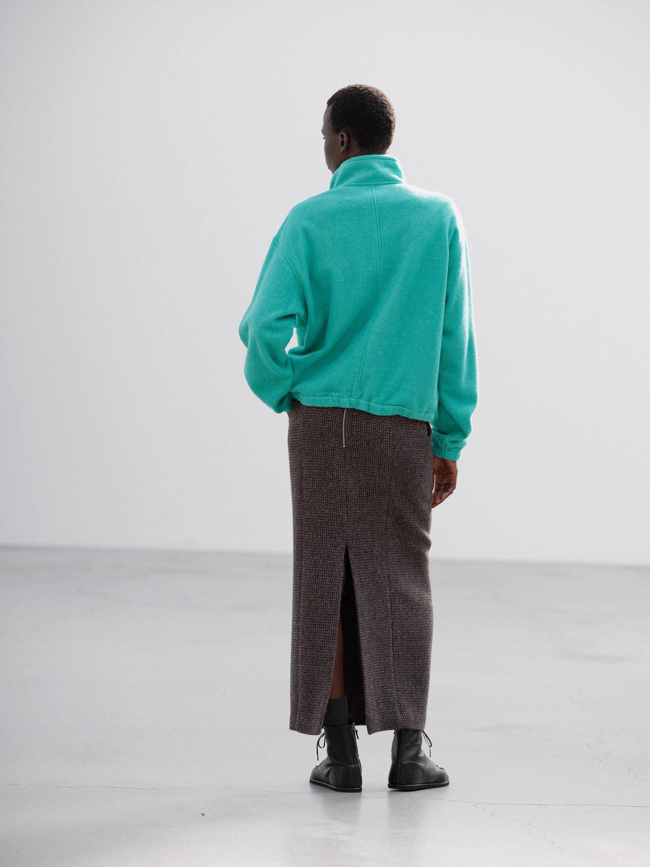 PURE SILK COMFORT FLEECE HALF ZIP P/O 詳細画像 JADE GREEN 3