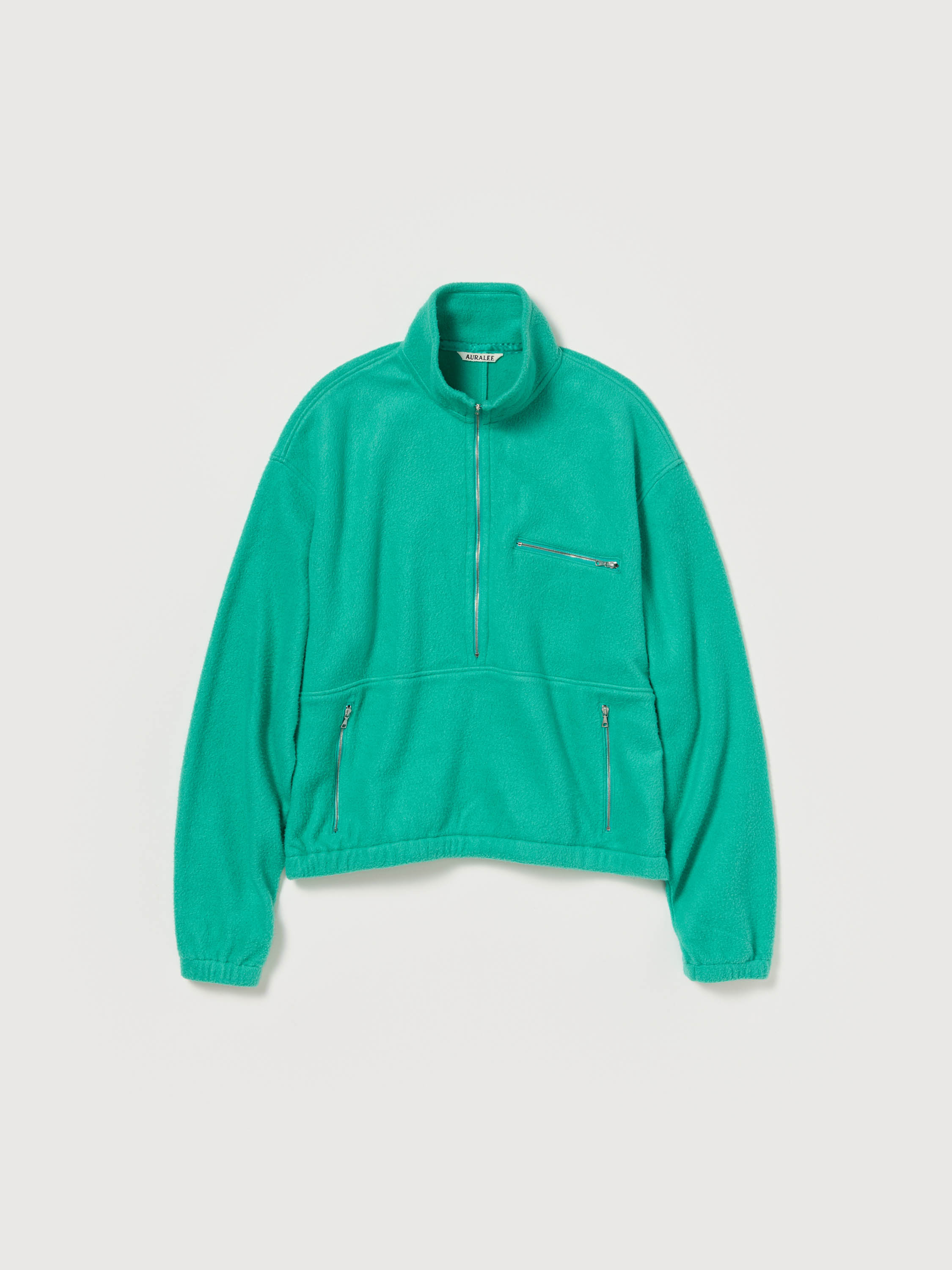 PURE SILK COMFORT FLEECE HALF ZIP P/O 詳細画像 JADE GREEN 4