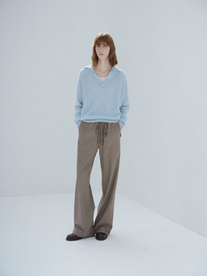 BABY SURI ALPACA SHEER KNIT SKIPPER POLO