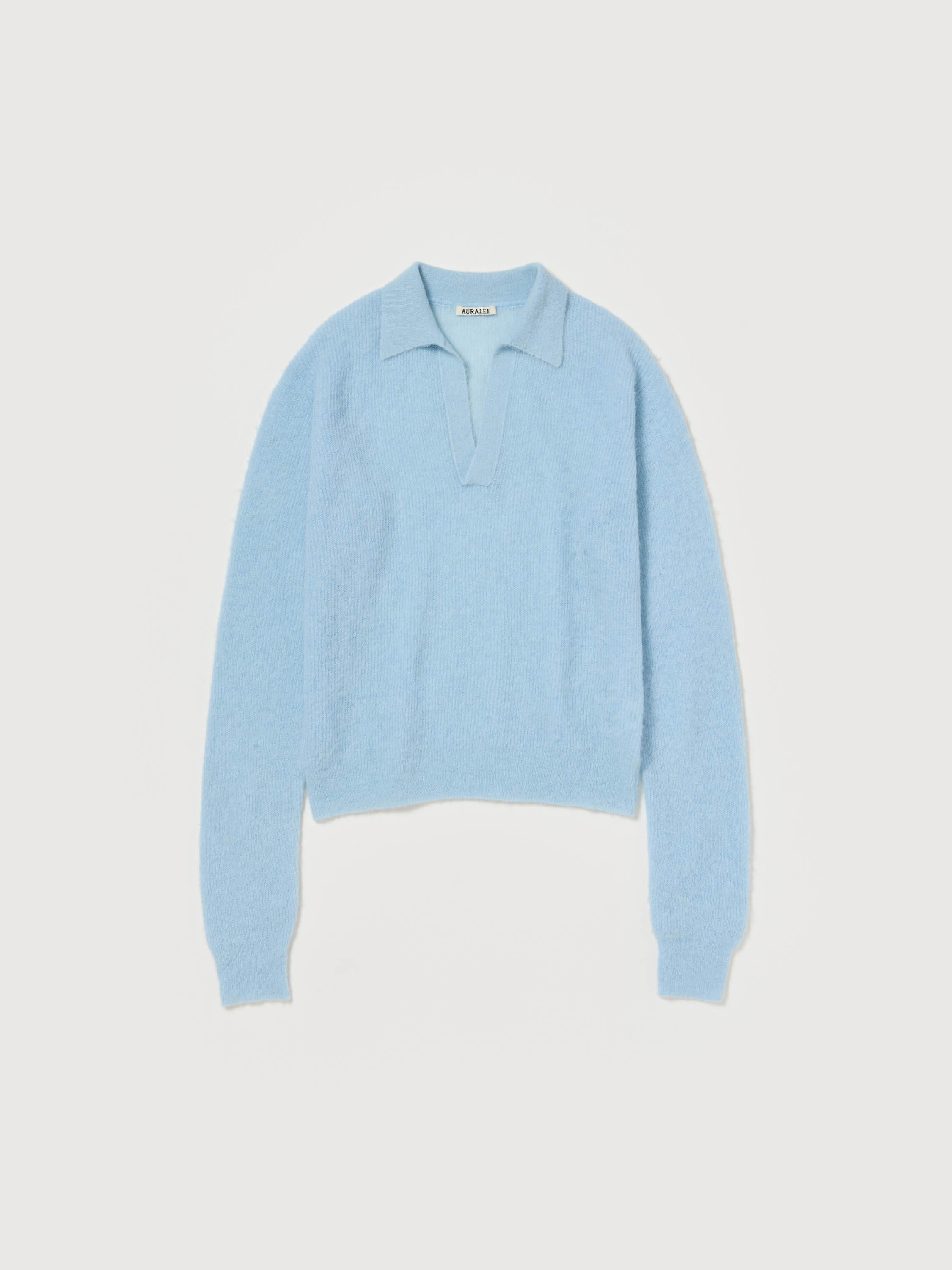 BABY SURI ALPACA SHEER KNIT SKIPPER POLO 詳細画像 LIGHT BLUE 5