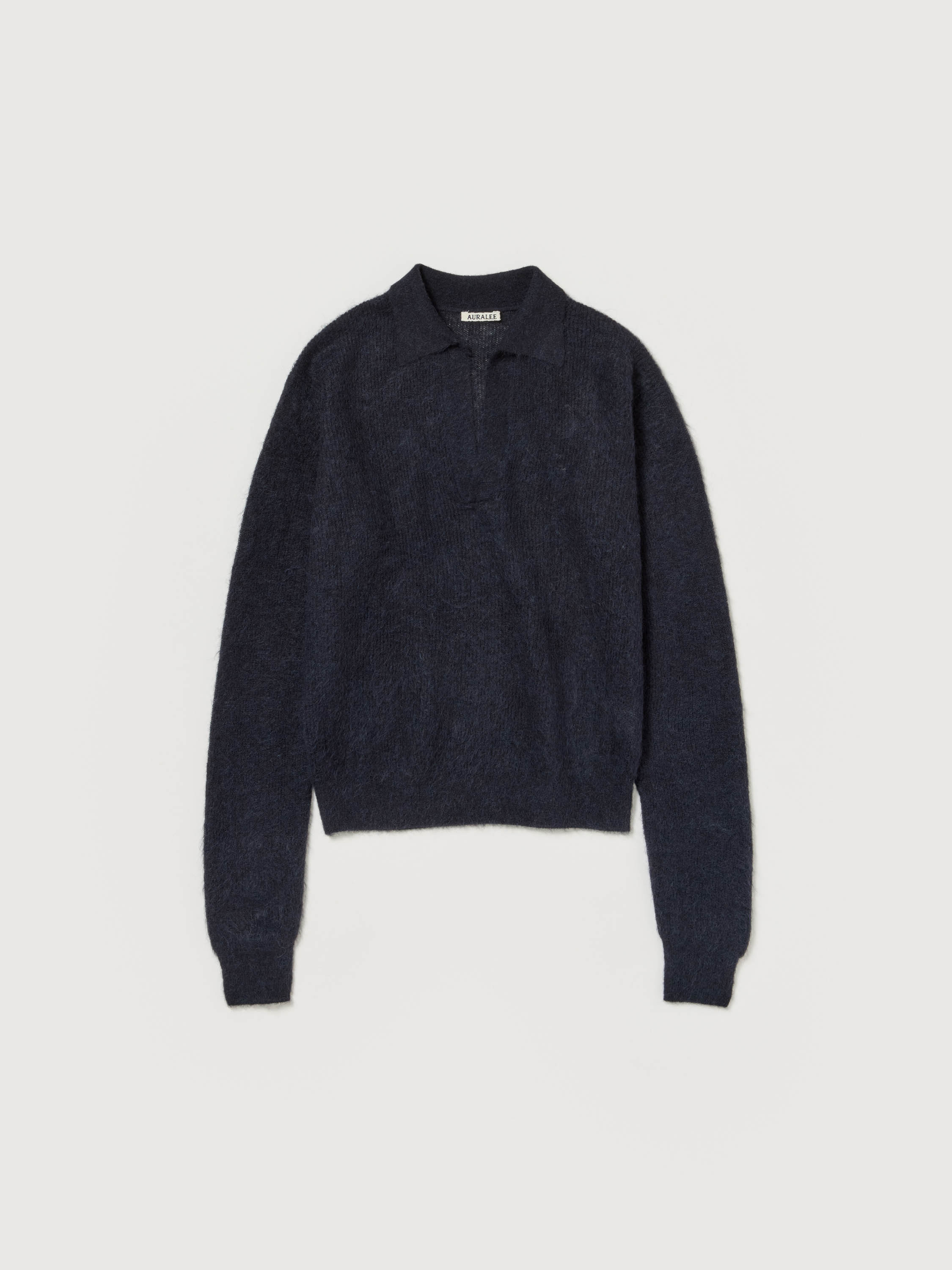 BABY SURI ALPACA SHEER KNIT SKIPPER POLO 詳細画像 NAVY 2