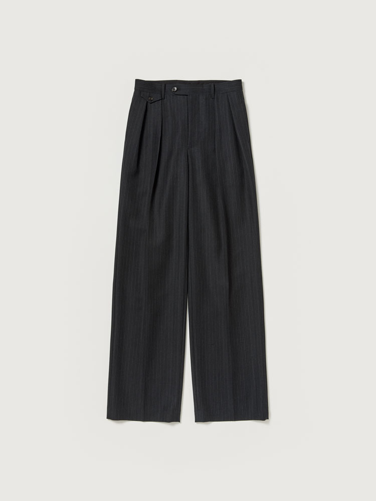 パンツ AURALEE TWO-TUCK SLACKS BLACK Light Wool Gabardine Two Tuck Trouser in Top Black