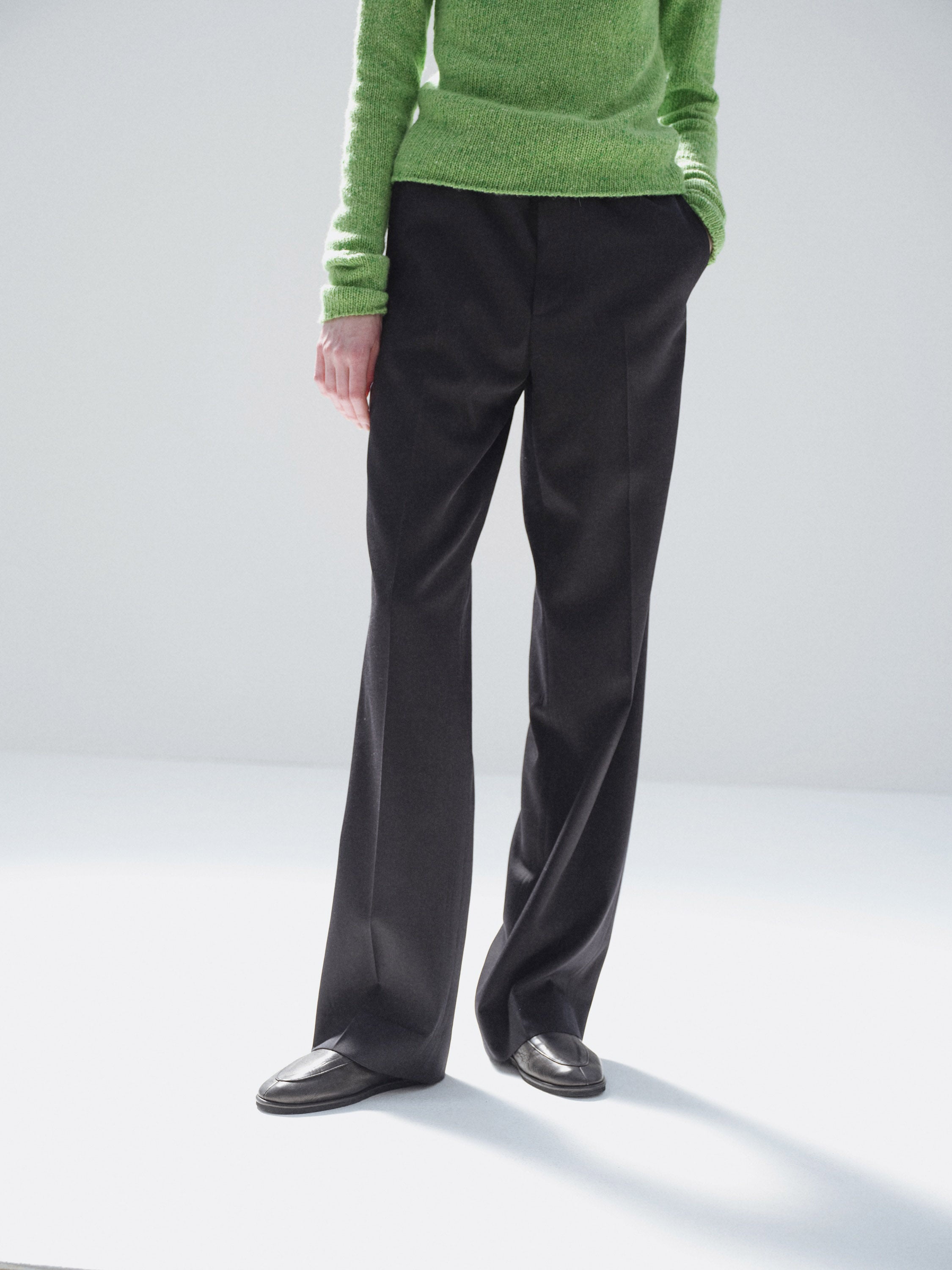 LIGHT WOOL MAX GABARDINE SLACKS 詳細画像 TOP BLACK 1