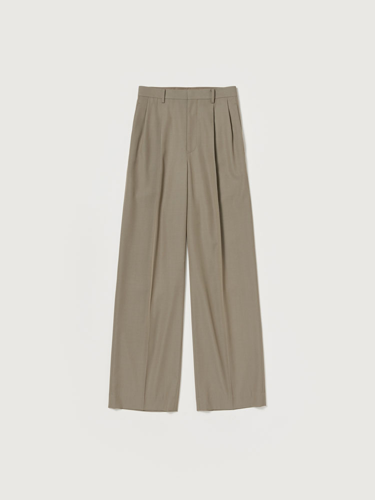 LIGHT WOOL MAX GABARDINE TWO-TUCK SLACKS
