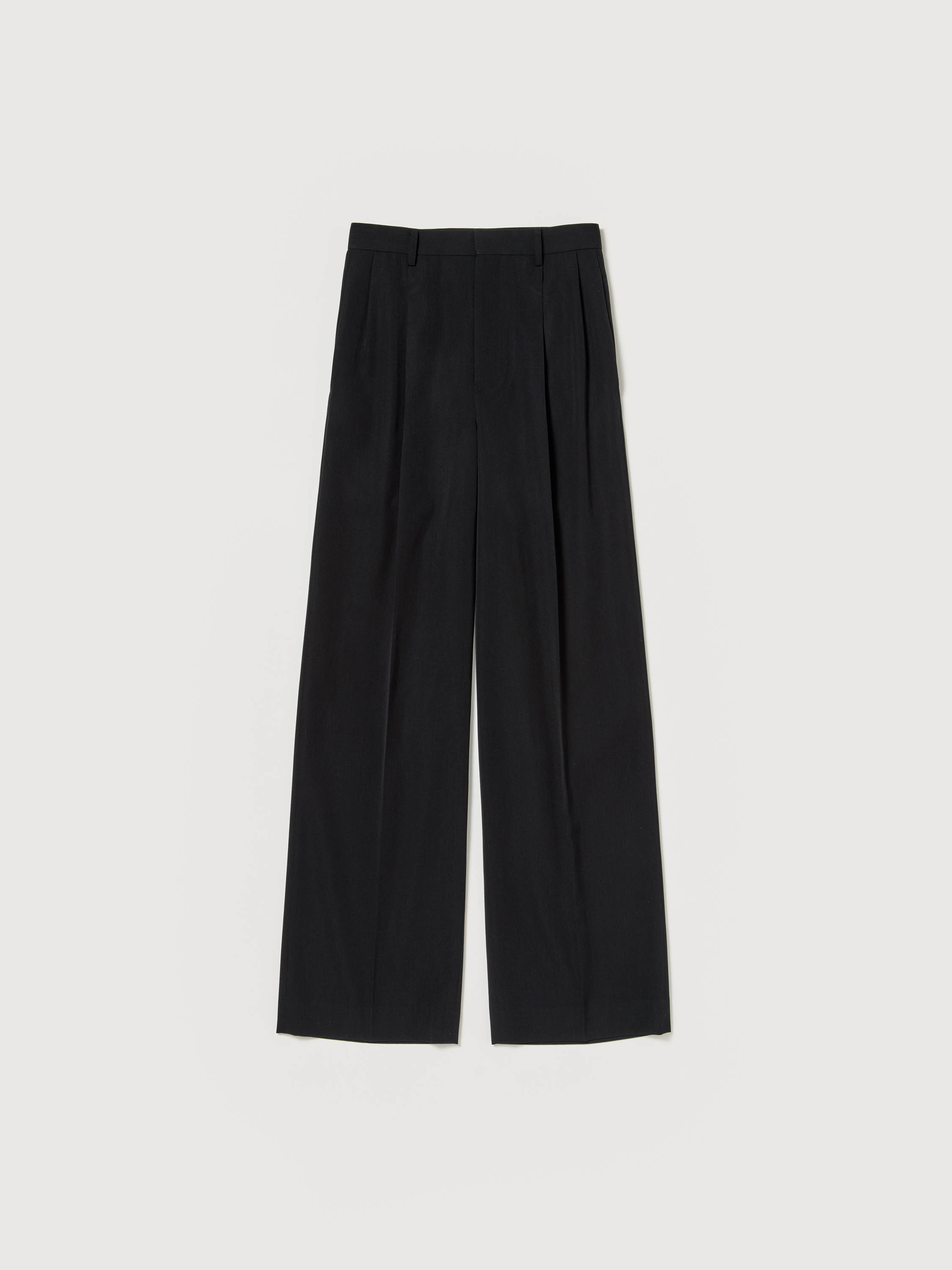 LIGHT WOOL MAX GABARDINE TWO-TUCK SLACKS 詳細画像 TOP BLACK 1