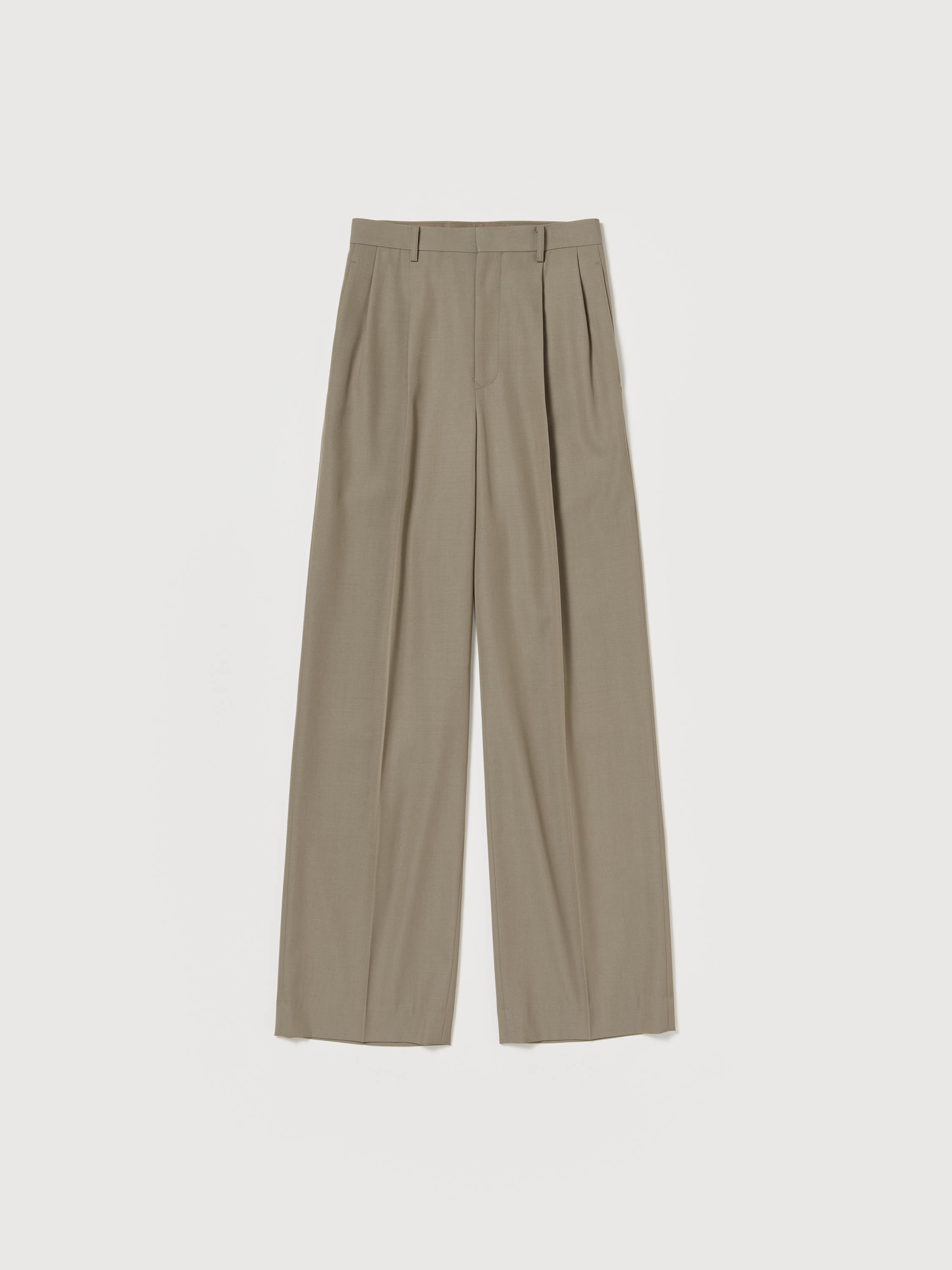 LIGHT WOOL MAX GABARDINE TWO-TUCK SLACKS 詳細画像 KHAKI CHAMBRAY 4