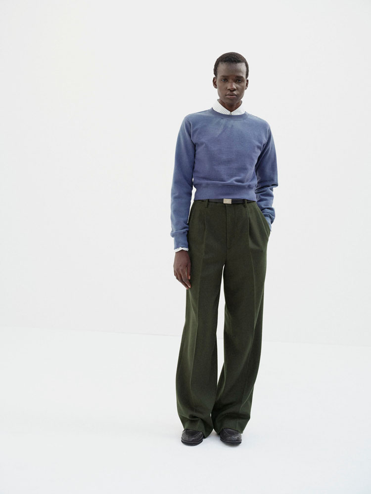 BABY CAMEL FLANNEL TWO-TUCK SLACKS
