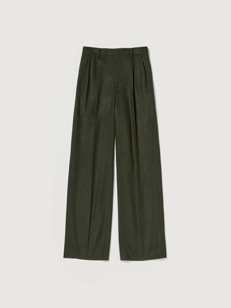BABY CAMEL FLANNEL TWO-TUCK SLACKS