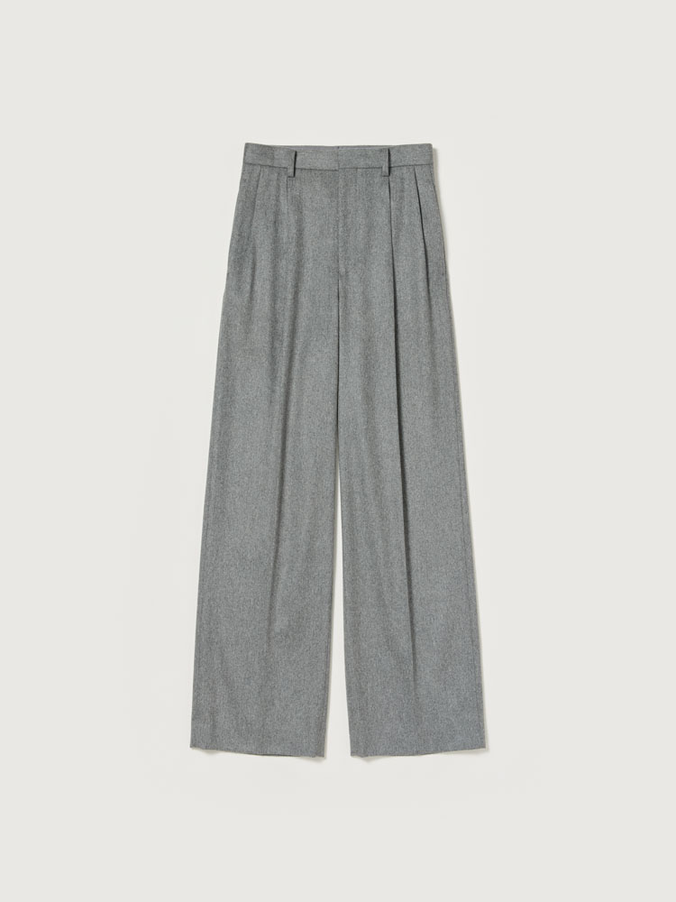 CASHMERE MOLESKIN TWO-TUCK SLACKS
